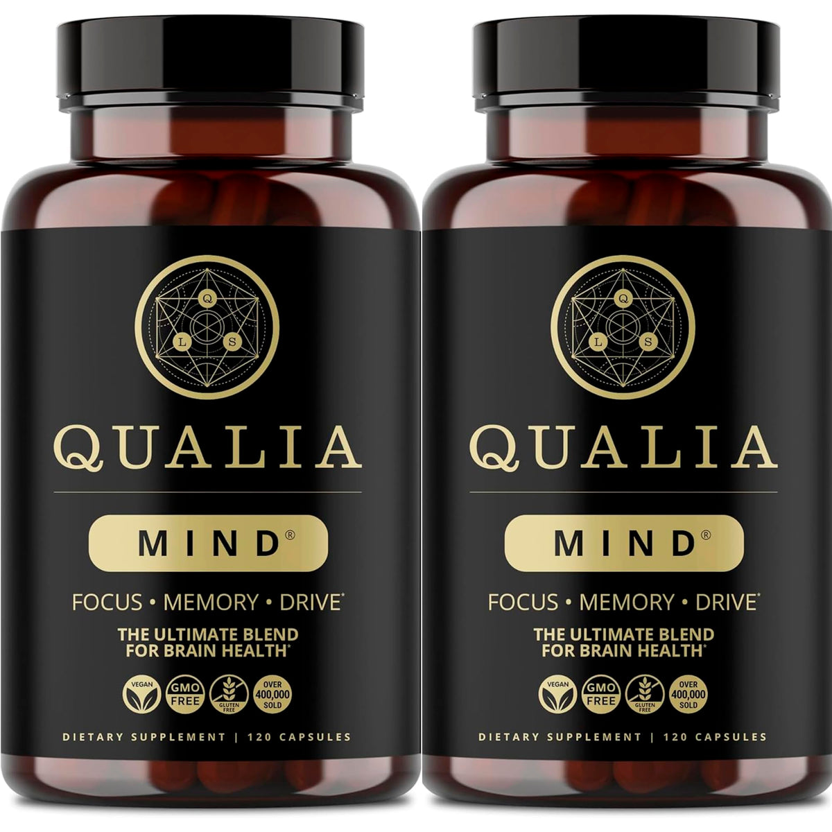 Qualia Mind, bouteille ouverte, favorise concentration et clarté mentale au travail.