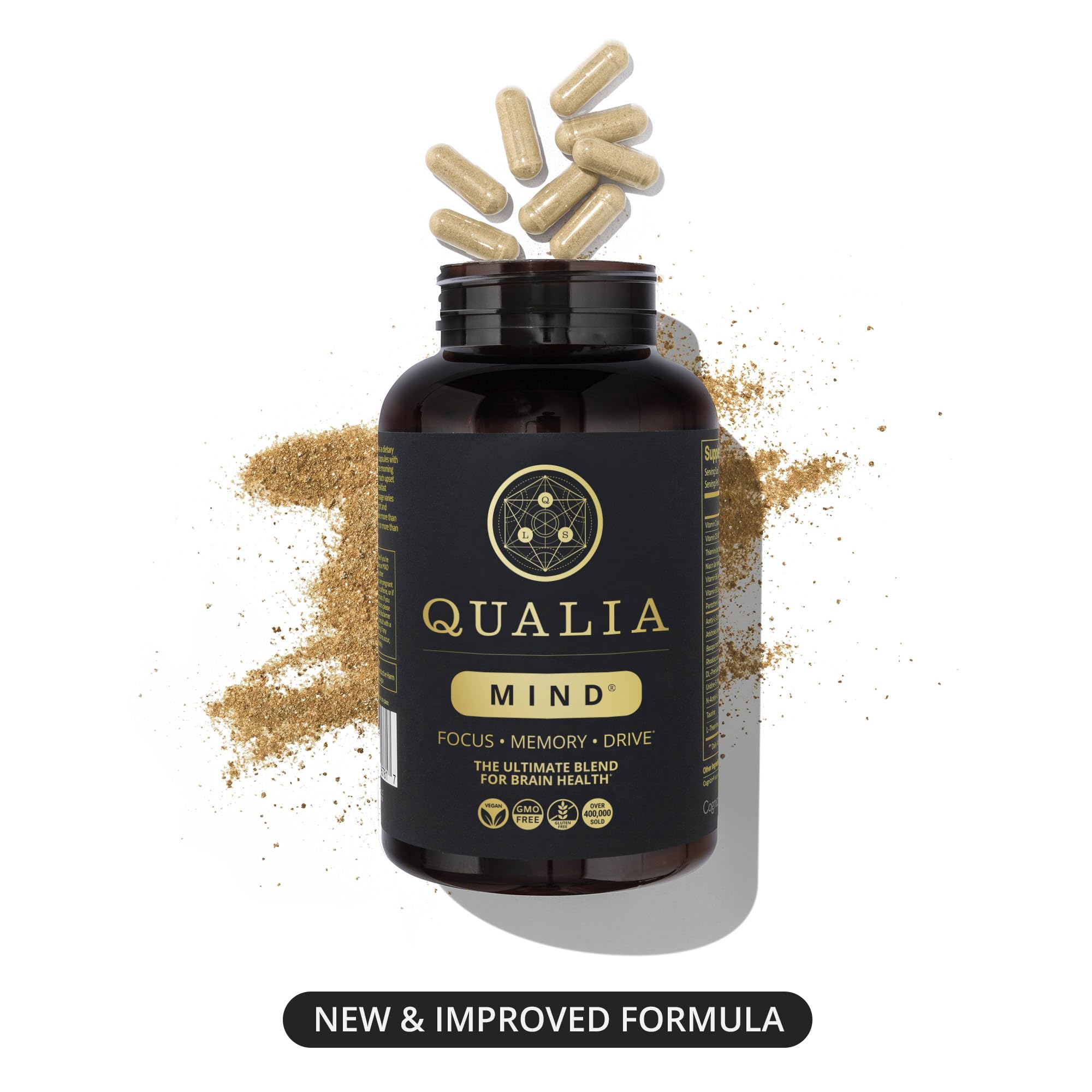 Qualia Mind, Cognizin Citicoline présent comme ingrédient clé pour la vigilance.