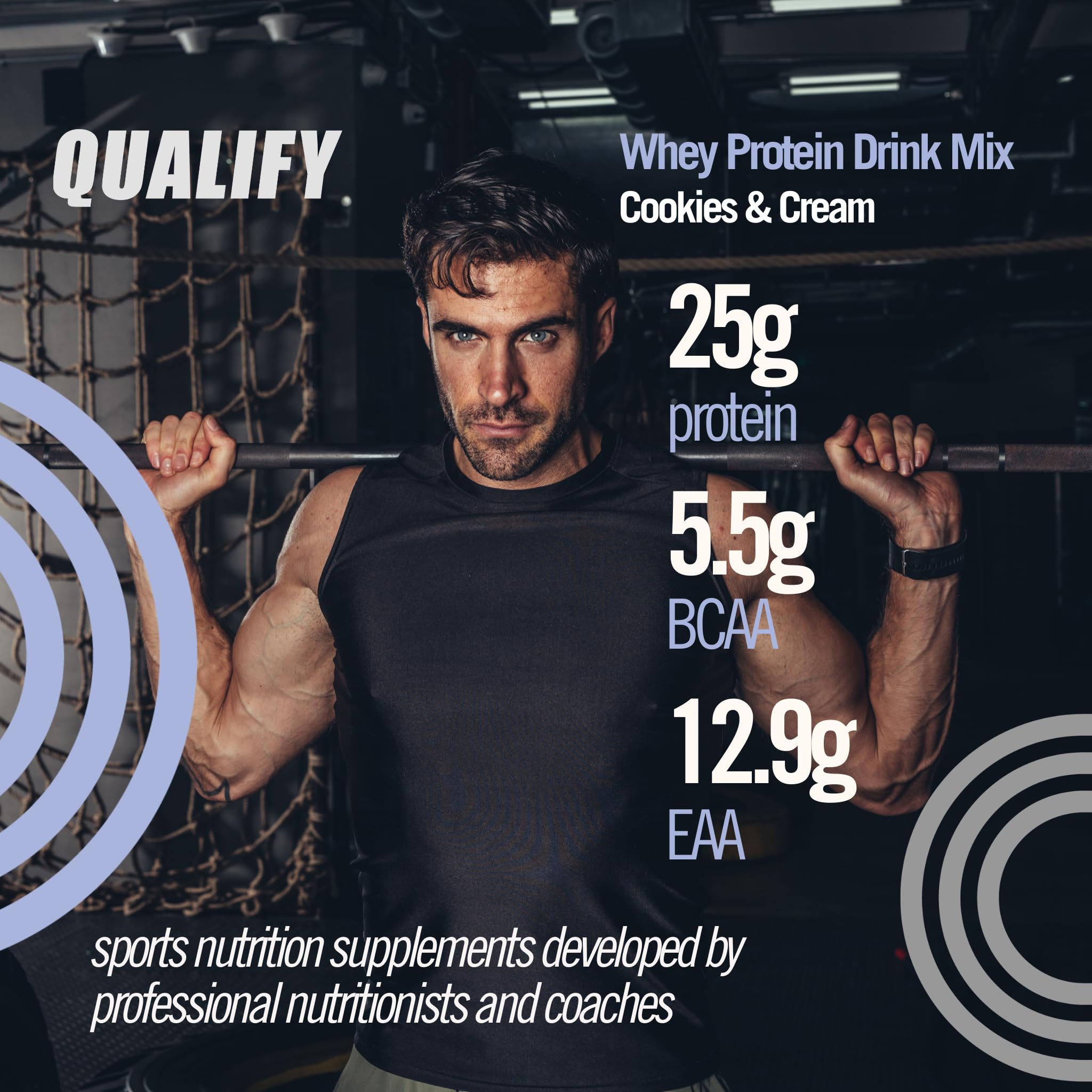 Qualify protéine lactosérum biscuits-creme gourde: boisson pratique après l'entraînement.