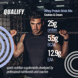 Qualify protéine lactosérum biscuits-creme gourde: boisson pratique après l'entraînement.