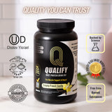 Qualify Protéine Vanille – contient BCAA et leucine pour l'entraînement.