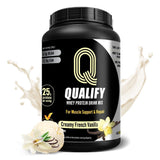 Qualify Protéine Vanille – emballage clair et pratique pour préparer le shake.