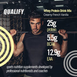 Qualify Protéine Vanille – shaker pratique pour shakes après l'entraînement.