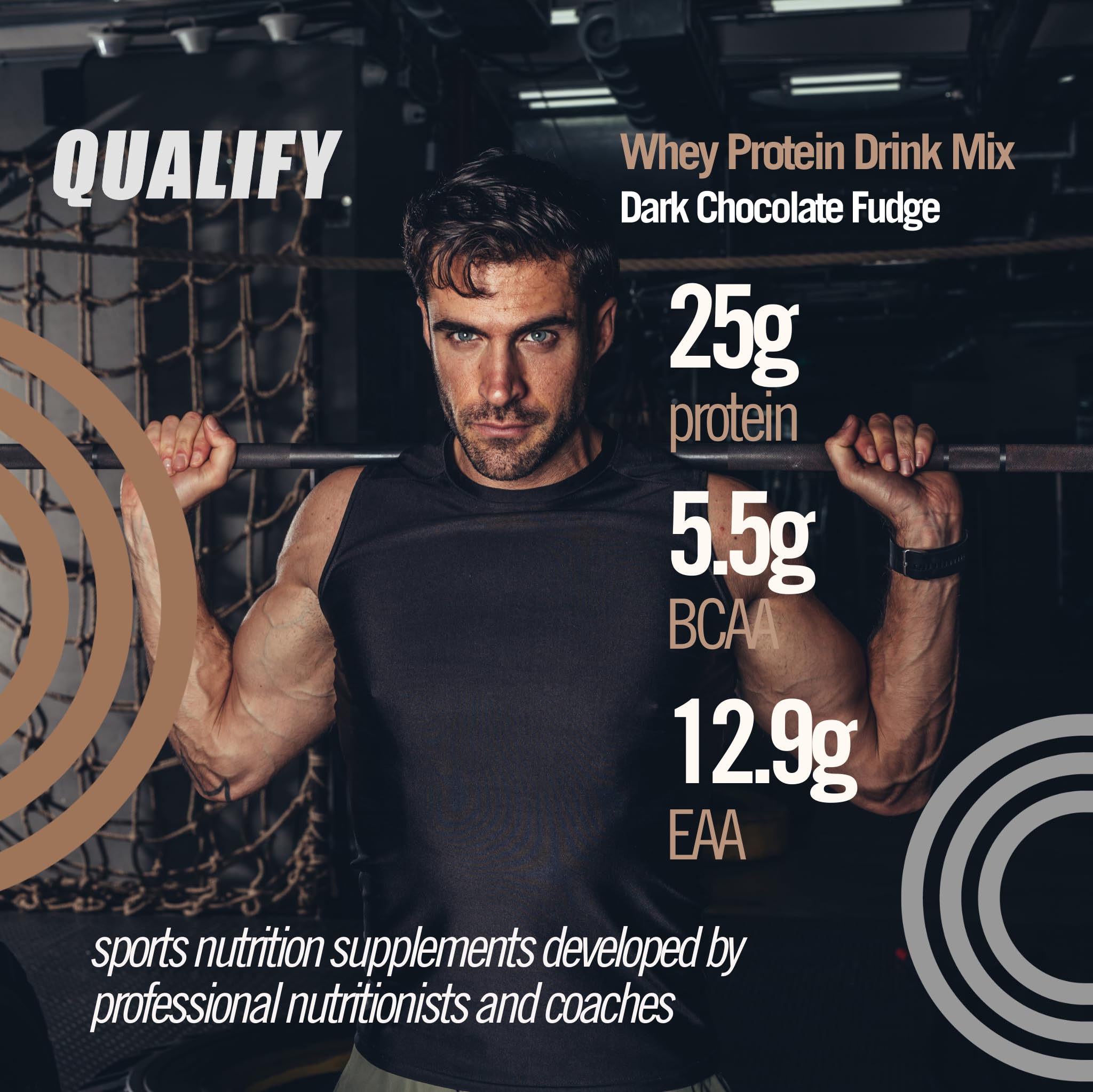 Doseur Qualify whey chocolat noir, précision lors du dosage.