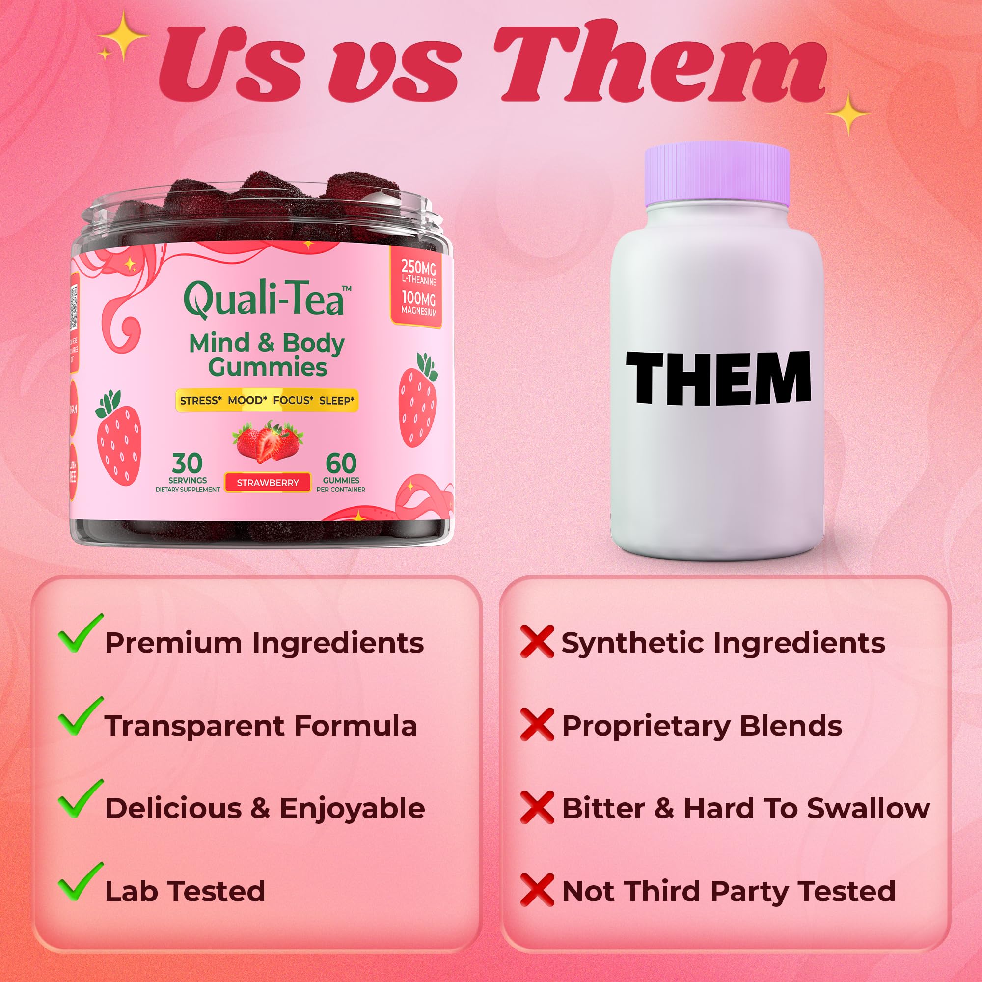 Quali-Tea Gommes Magnésium Citrate, soutien quotidien