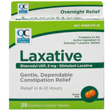 Quality Choice Bisacodyl 5 mg tablettes confort, boîte prête, soulagement potentiel nocturne.