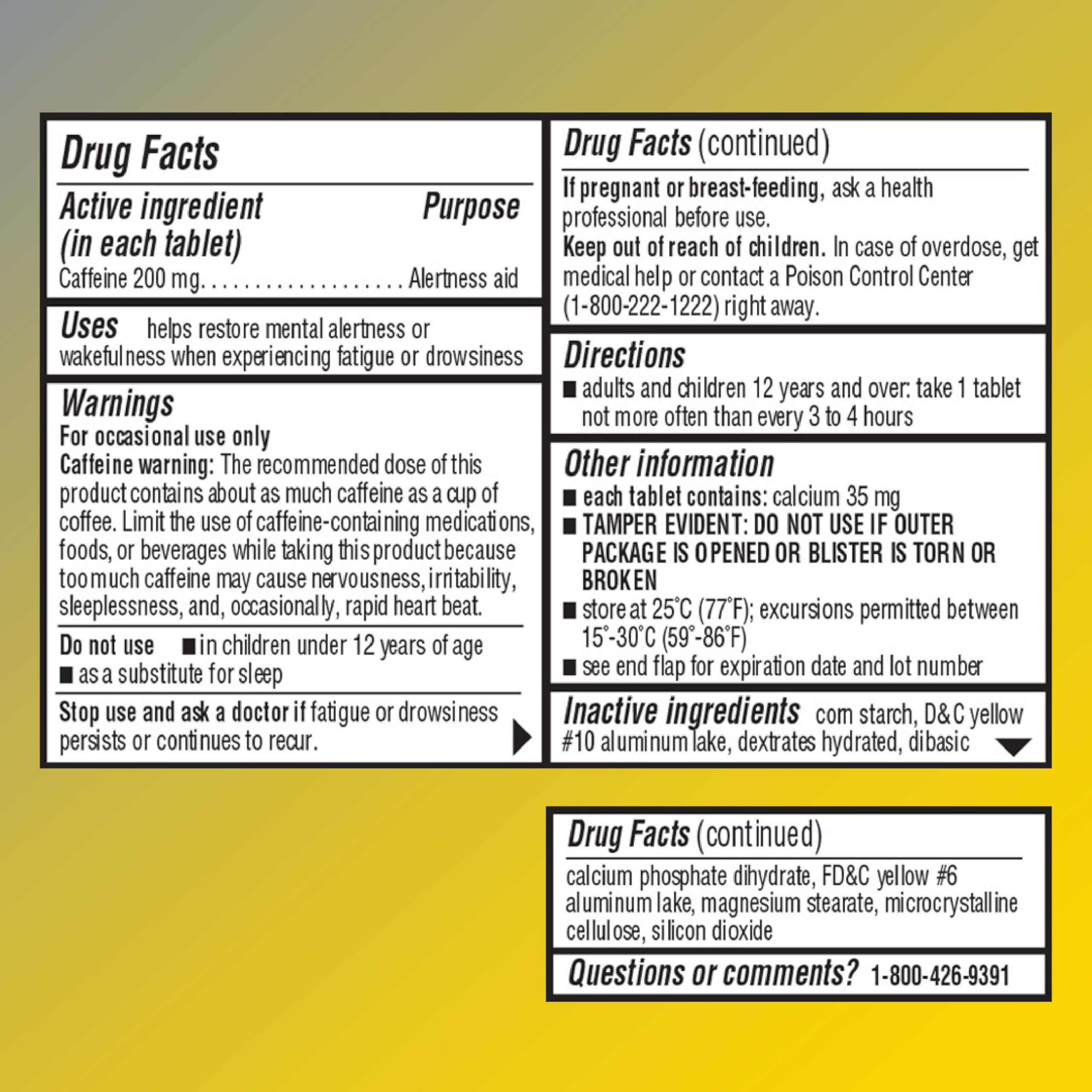 Quality Choice Stay Awake : comprimé de 200 mg pour rester concentré tard le soir.