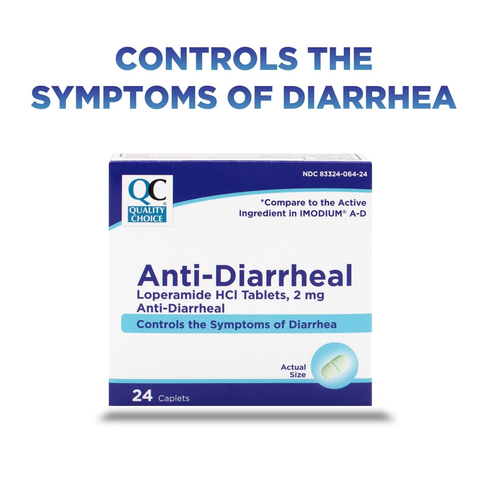 Quality Choice Diarrhée Loperamide 2 mg – emballage-carton prêt à ranger pour long terme.