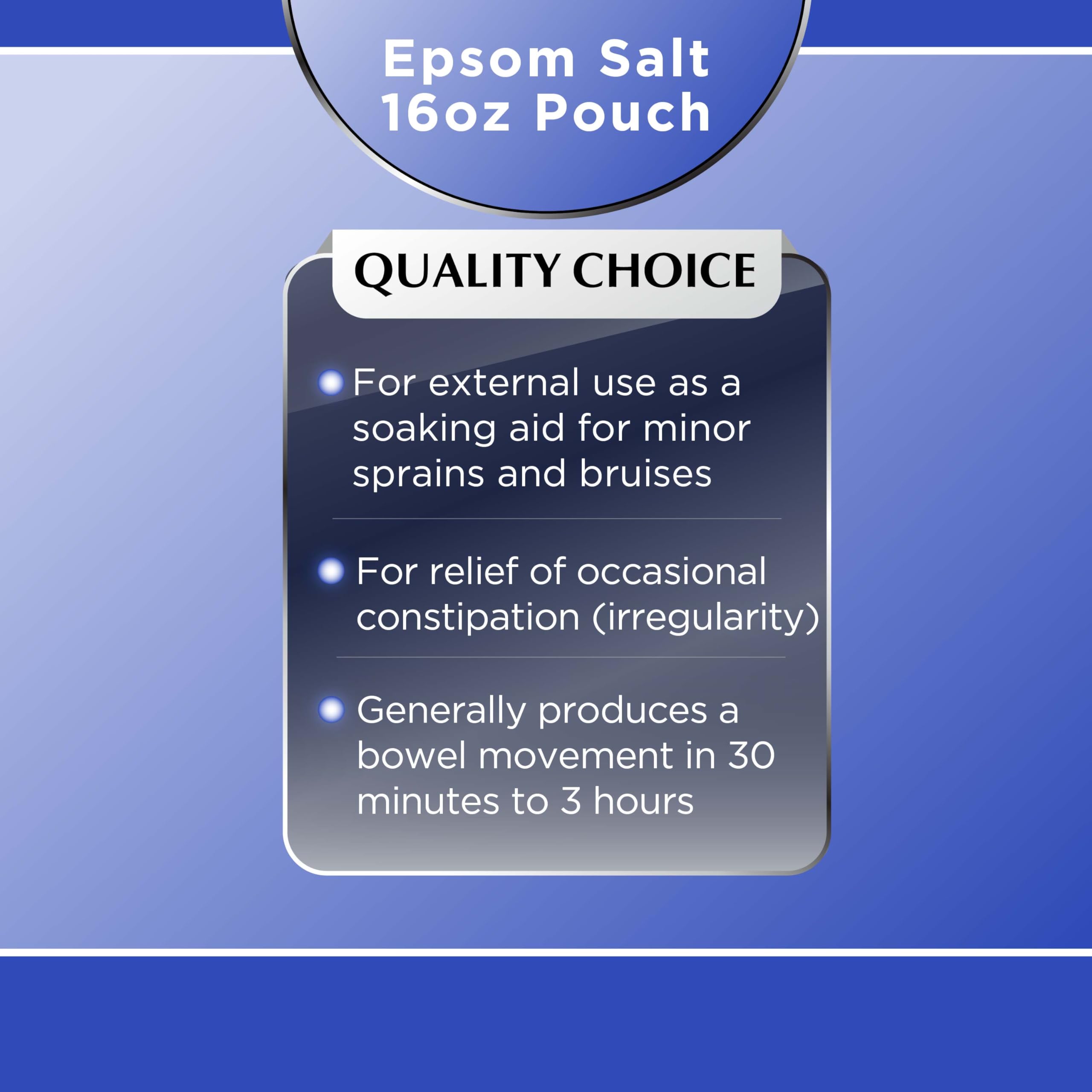 Quality Choice Epsom Sel dissolution-eau-boisson: dissolution facile pour boire.
