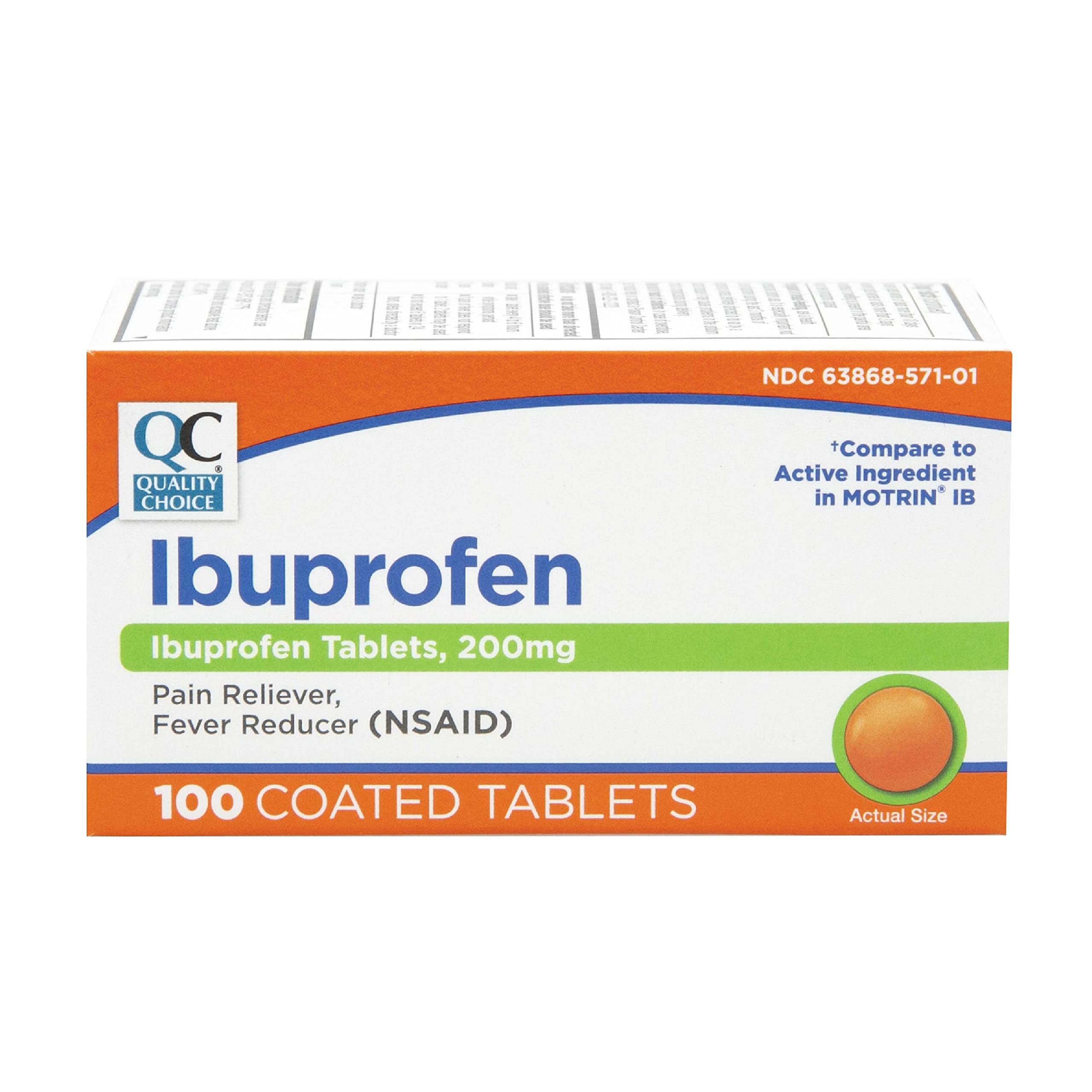 Quality Choice Ibuprofene: comprimés enrobes orange faciles a avaler.