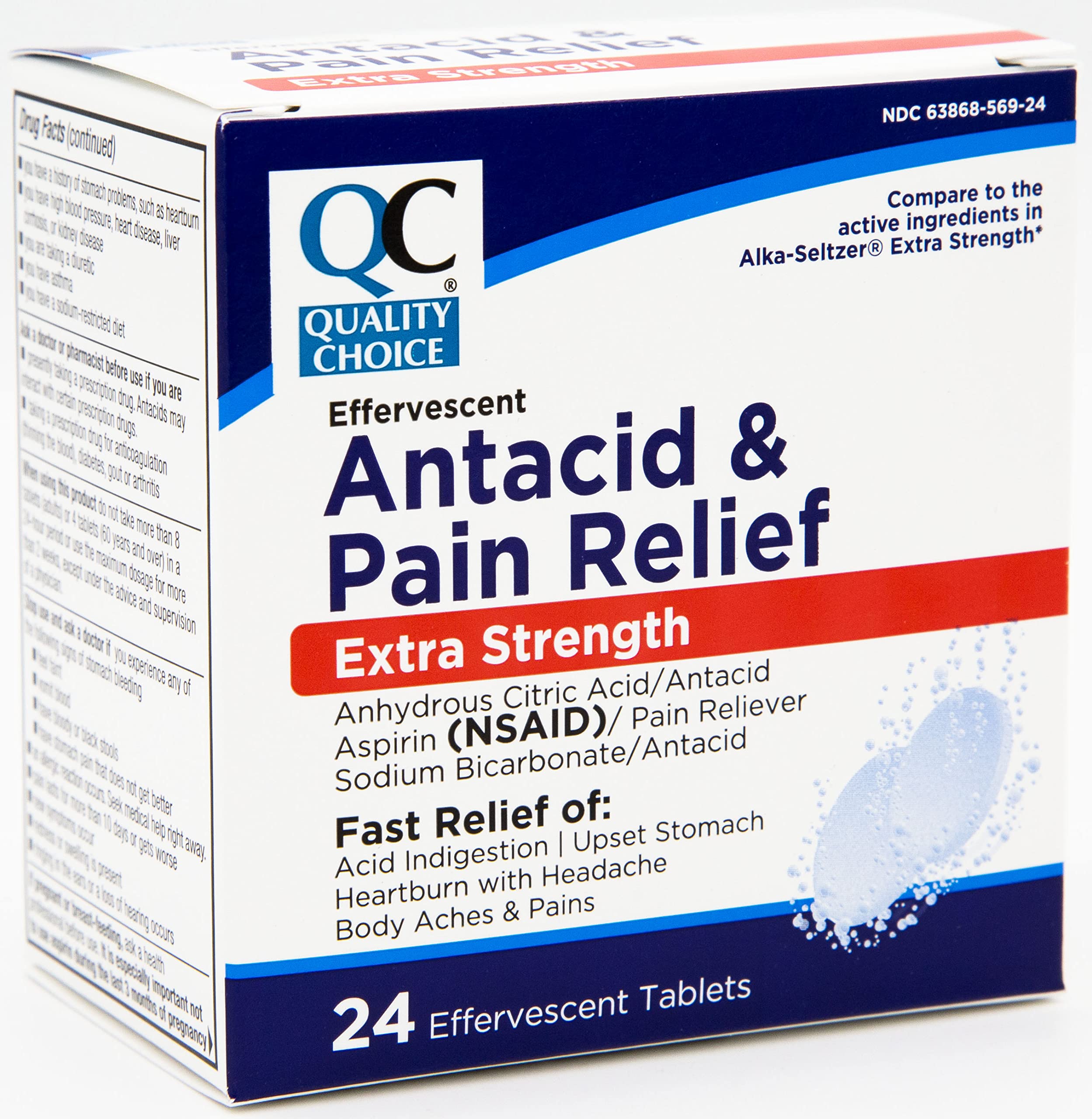 Quality Choice - Ingrédients antiacide et analgésique pour un soutien polyvalent.