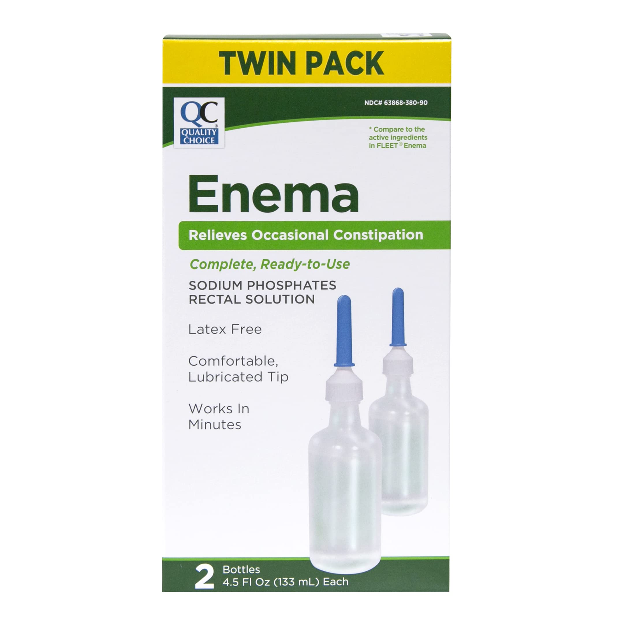 Quality Choice lavement double-pack: deux bouteilles pratiques pour un soulagement occasionnel.