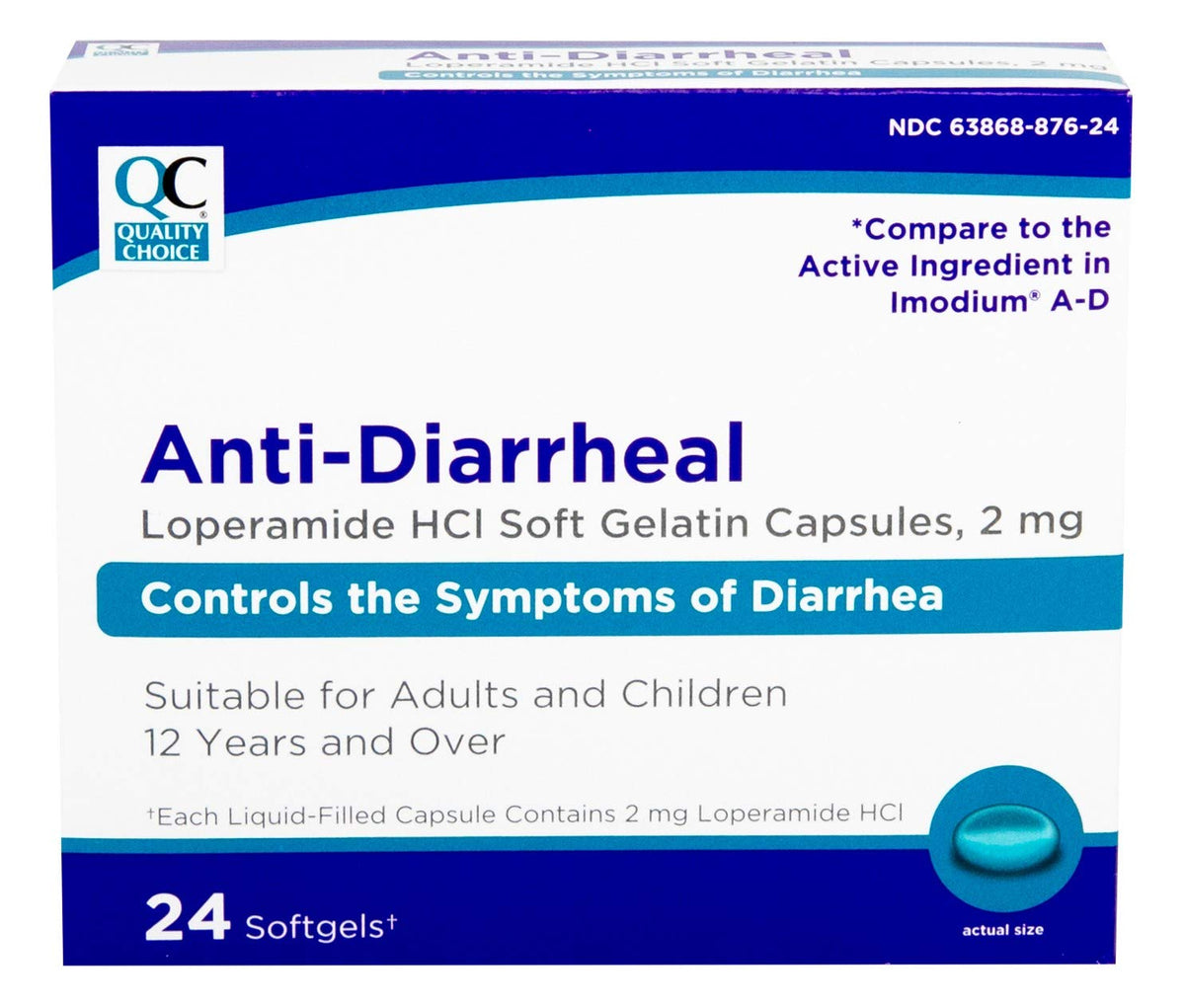 Quality Choice Loperamide 2 mg – bouteille prête à l’emploi, aide à soulager rapidement les symptômes.