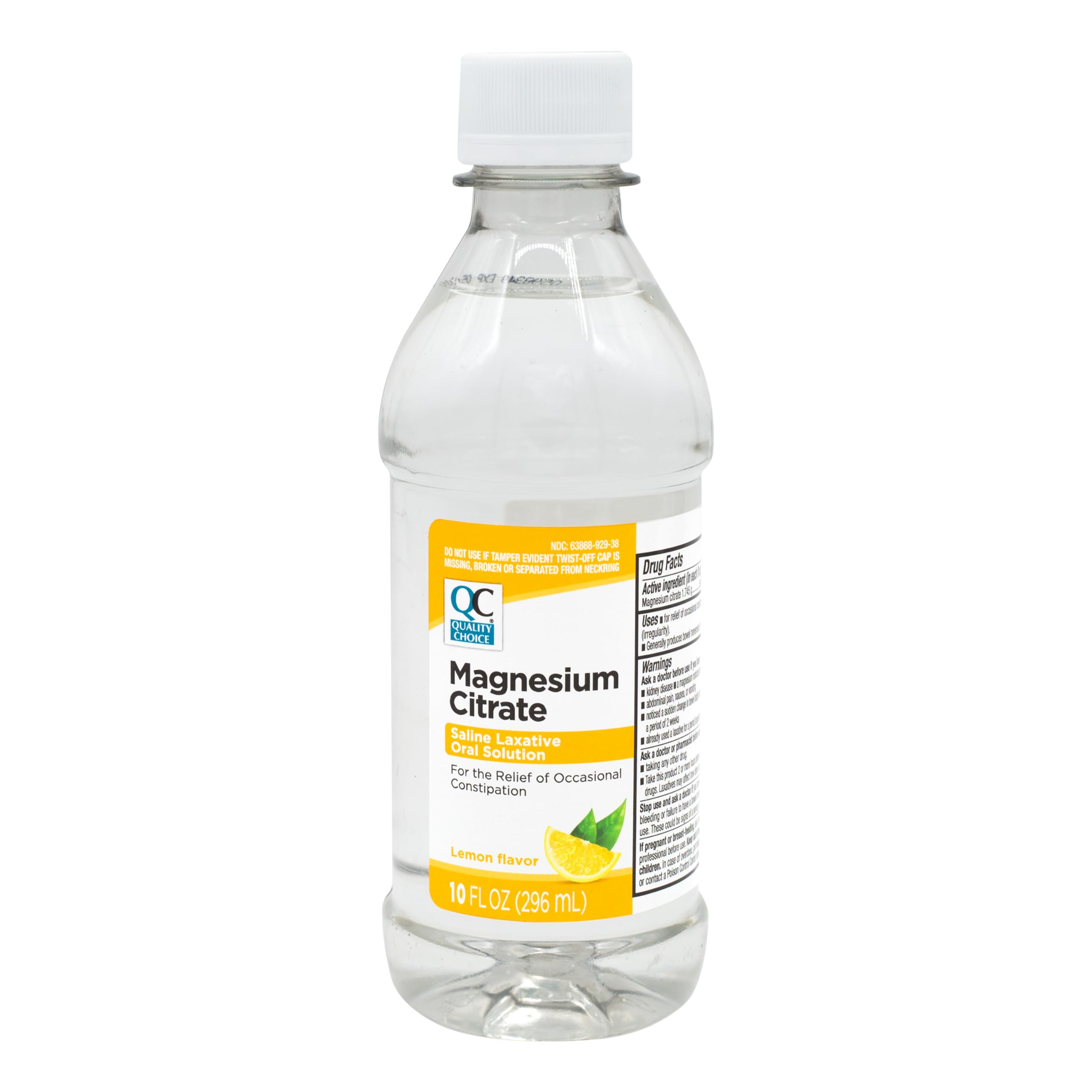 Quality Choice Magnésium Citrate – solution orale citron, bouteille pratique de 10 oz pour soulager les épisodes occasionnels.