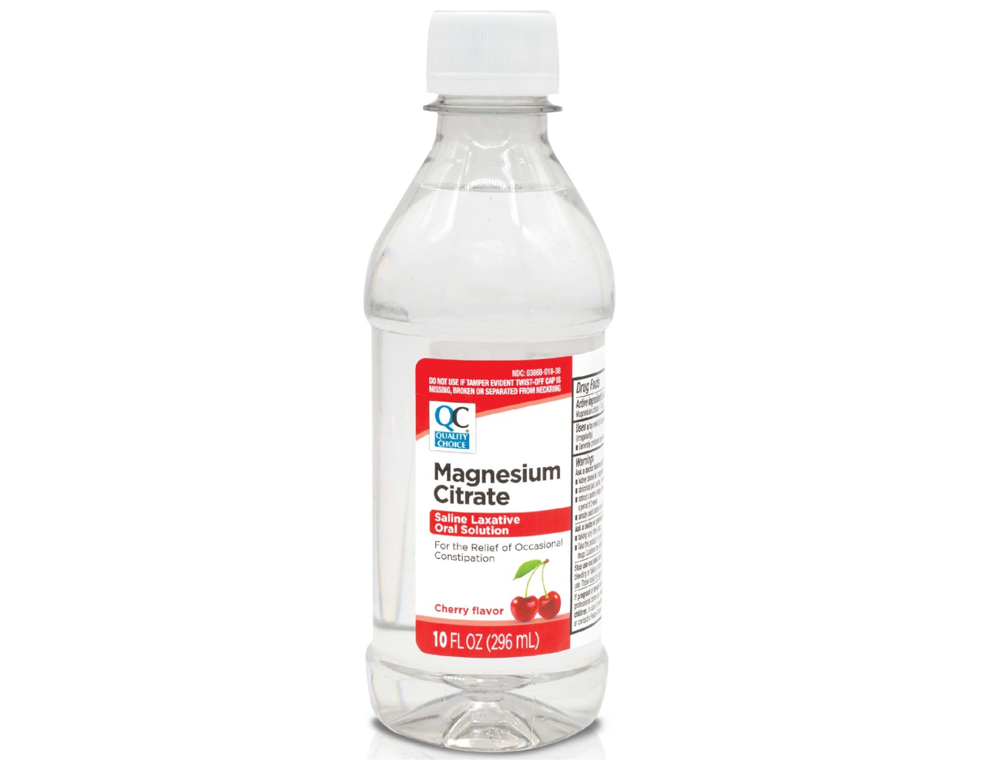 Quality Choice Magnesium Citrate cerise, bouteille, facilite les mouvements intestinaux occasionnels.