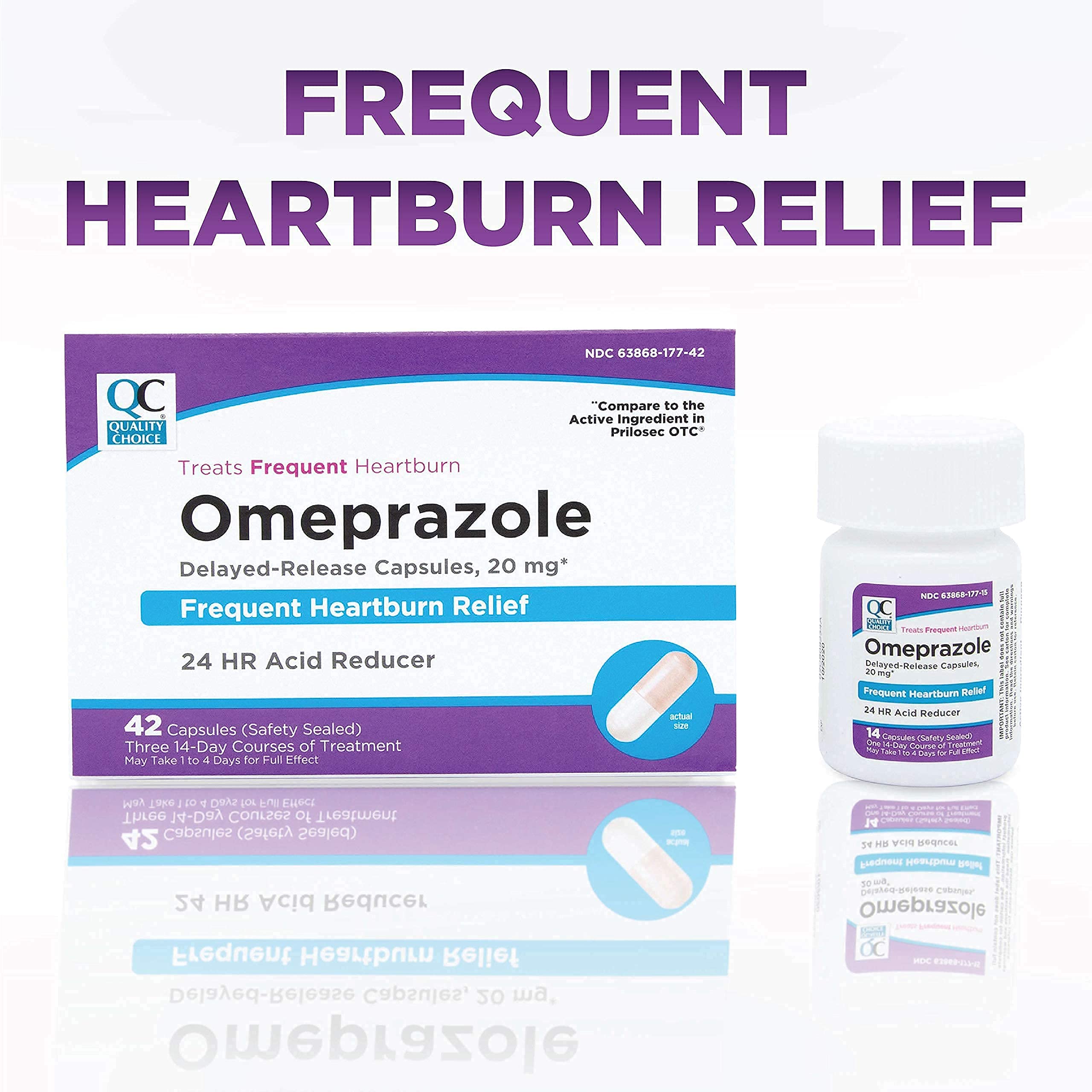 Quality Choice Omeprazole: etiquette-dosage 20 mg, information lisible et utile.