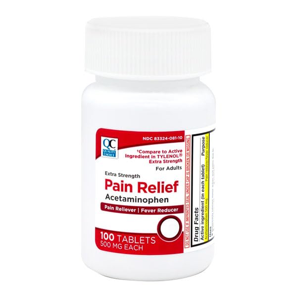 Quality Choice paracétamol 500 mg – bouteille durable pour domicile et déplacements.