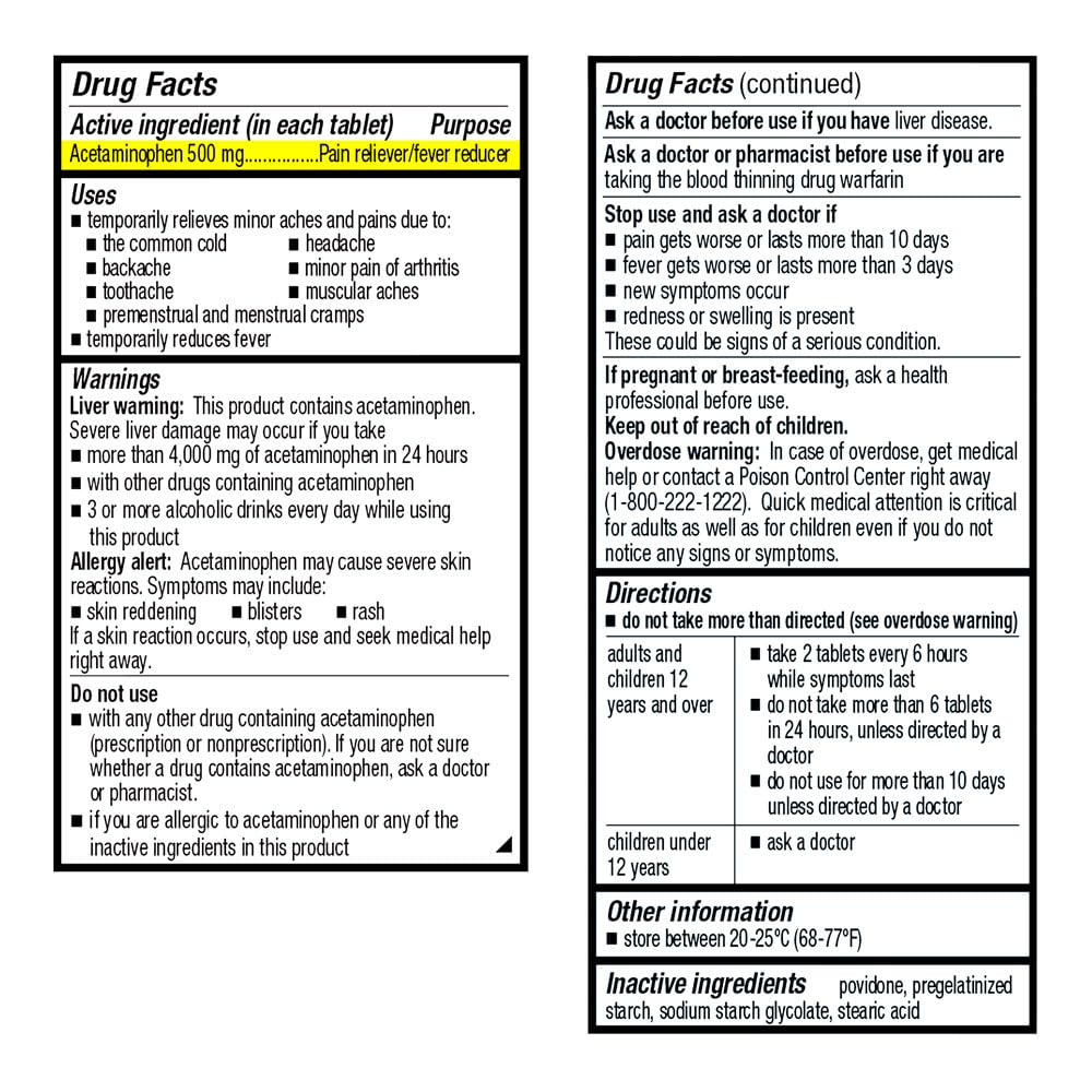 Quality Choice paracétamol 500 mg – comprimés extrafort faciles à emporter.