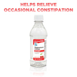 Quality Choice solution laxatif saline cerise, flacon, saveur agréable et usage temporaire.