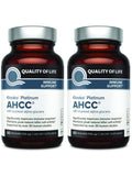 Quality de Vie AHCC Kinoko Platinum 750 mg, pack de deux bouteilles, soutien immunitaire potentiel.