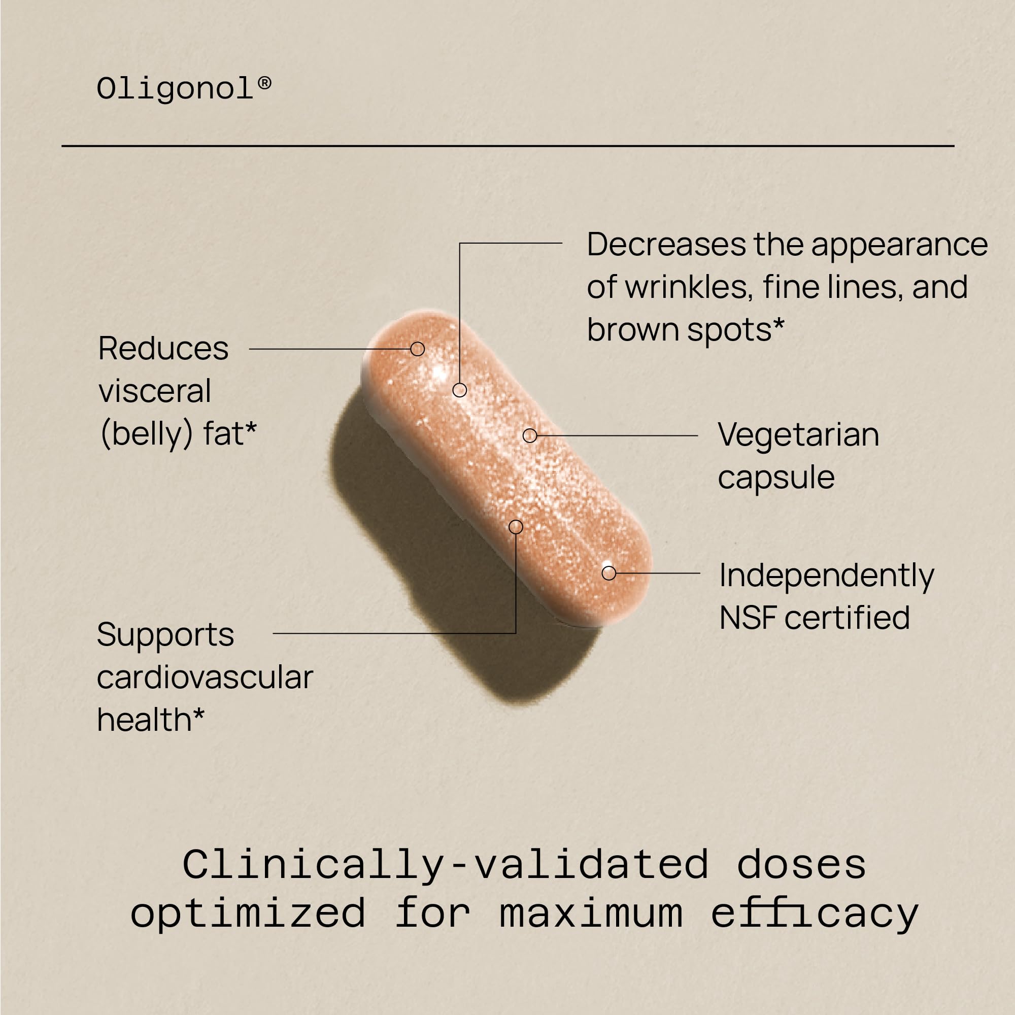 Quality of Life Oligonol: capsules végétales faciles à prendre pour régime vegan