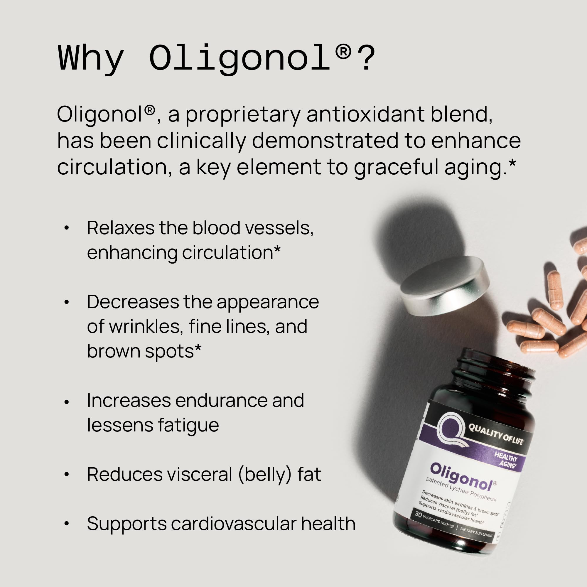 Quality of Life Oligonol: formulation sans gluten et sans lactose pour flexibilité