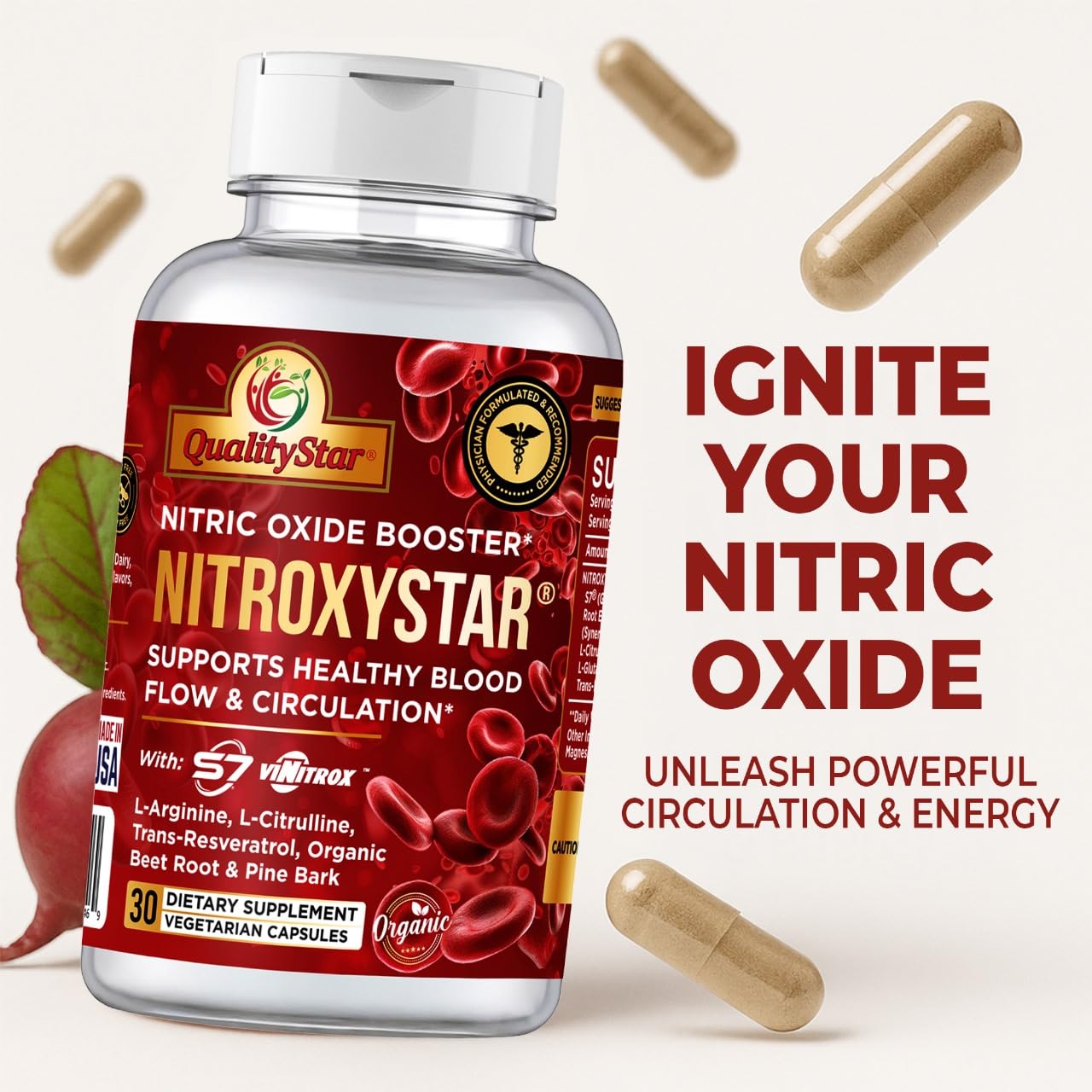 QualityStar Nitroxystar – visualisation de la vasodilatation et de la pompe musculaire.