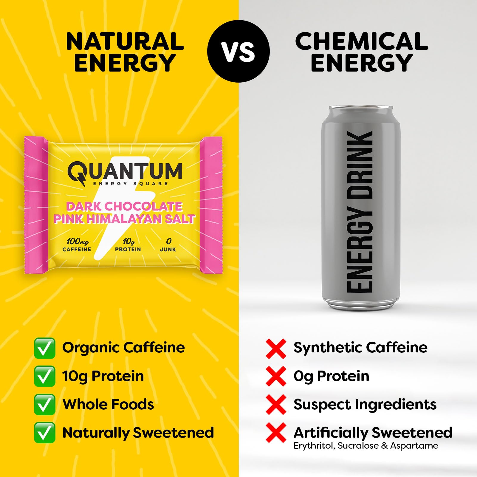 Quantum Energy Squares pack assortiment 12 barres pour rester énergisé en déplacement.