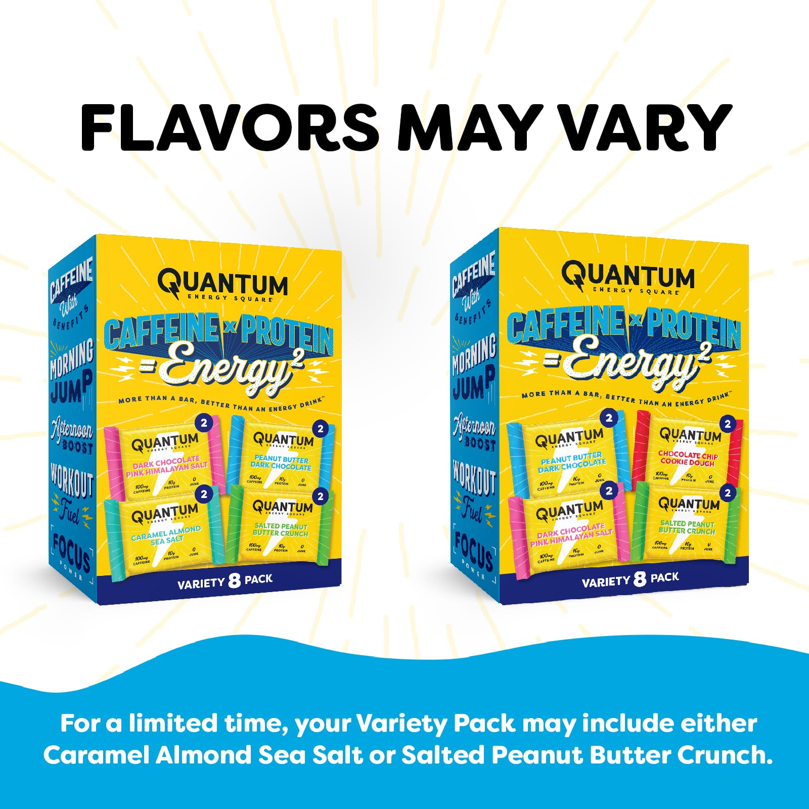 Quantum Energy Squares, barre sans lactose, snacking sain et pratique.