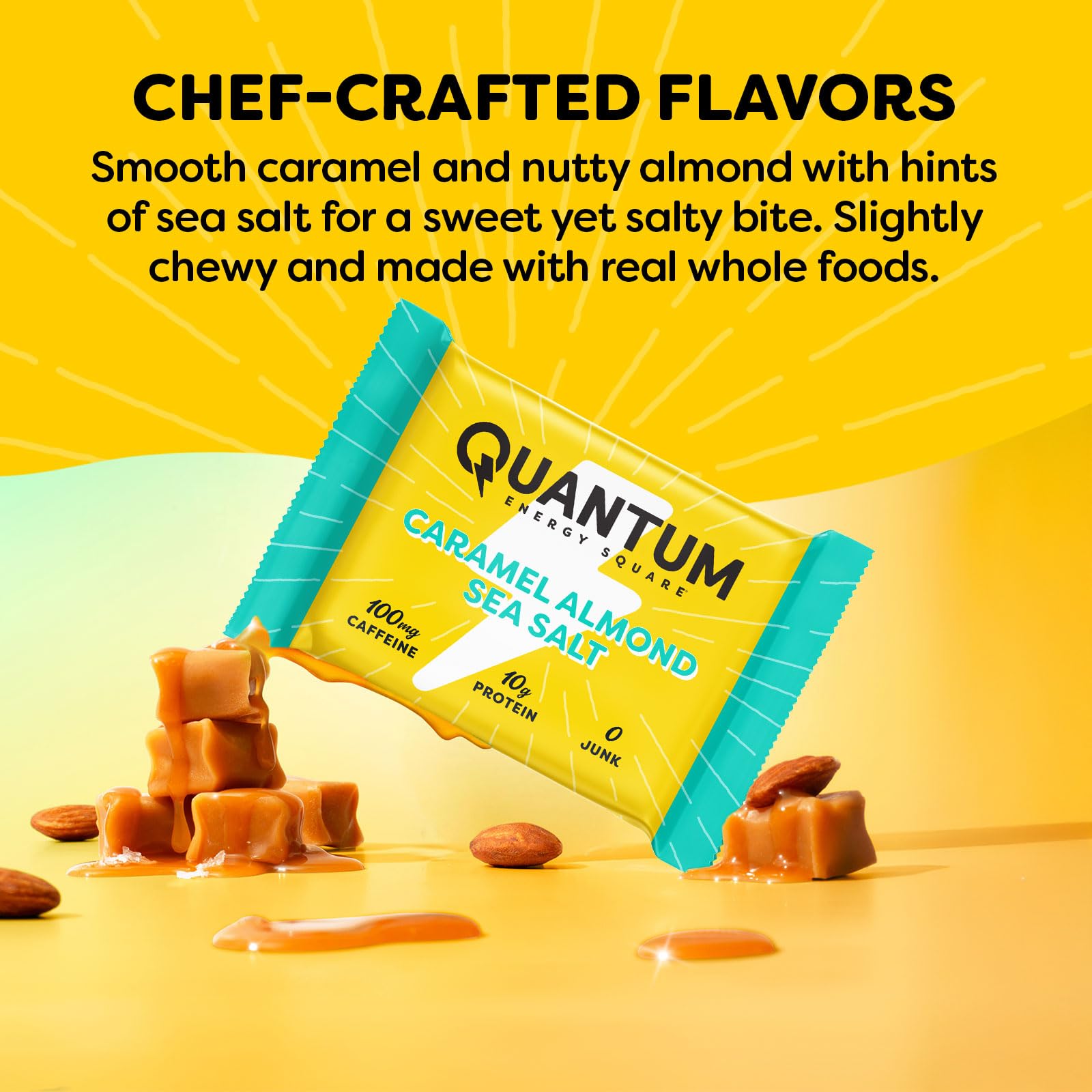 Quantum Energy Squares vegan et sans gluten pour une collation propre.