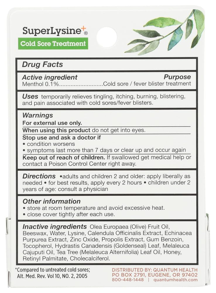 Quantum Health Super Lysine Cream – texture onctueuse facilitant l’application.