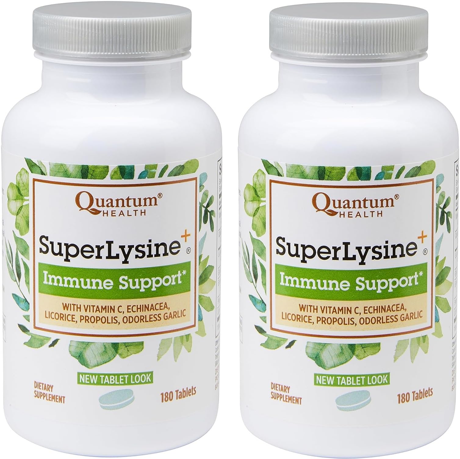 Quantum Health SuperLysine+ Avancé, pack de 2 tablettes, soutien immunitaire potentiel et lèvres saines