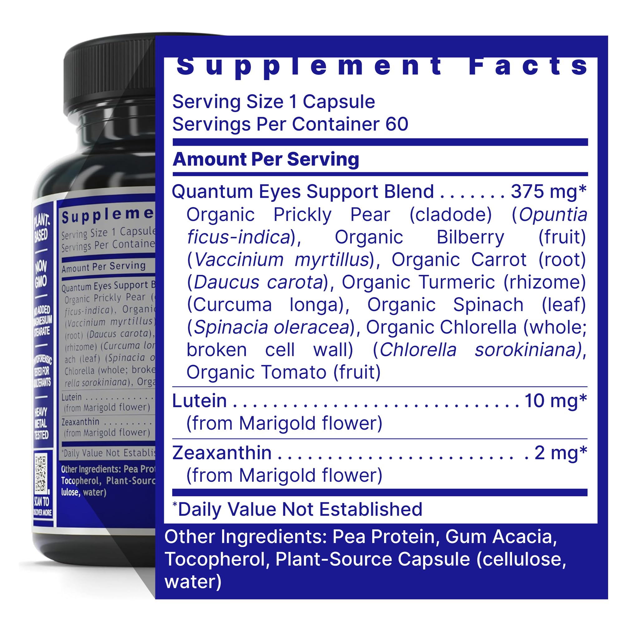 Quantum Nutrition Gelules-sante-oeil – flacon avec capsules pour l’entretien visuel