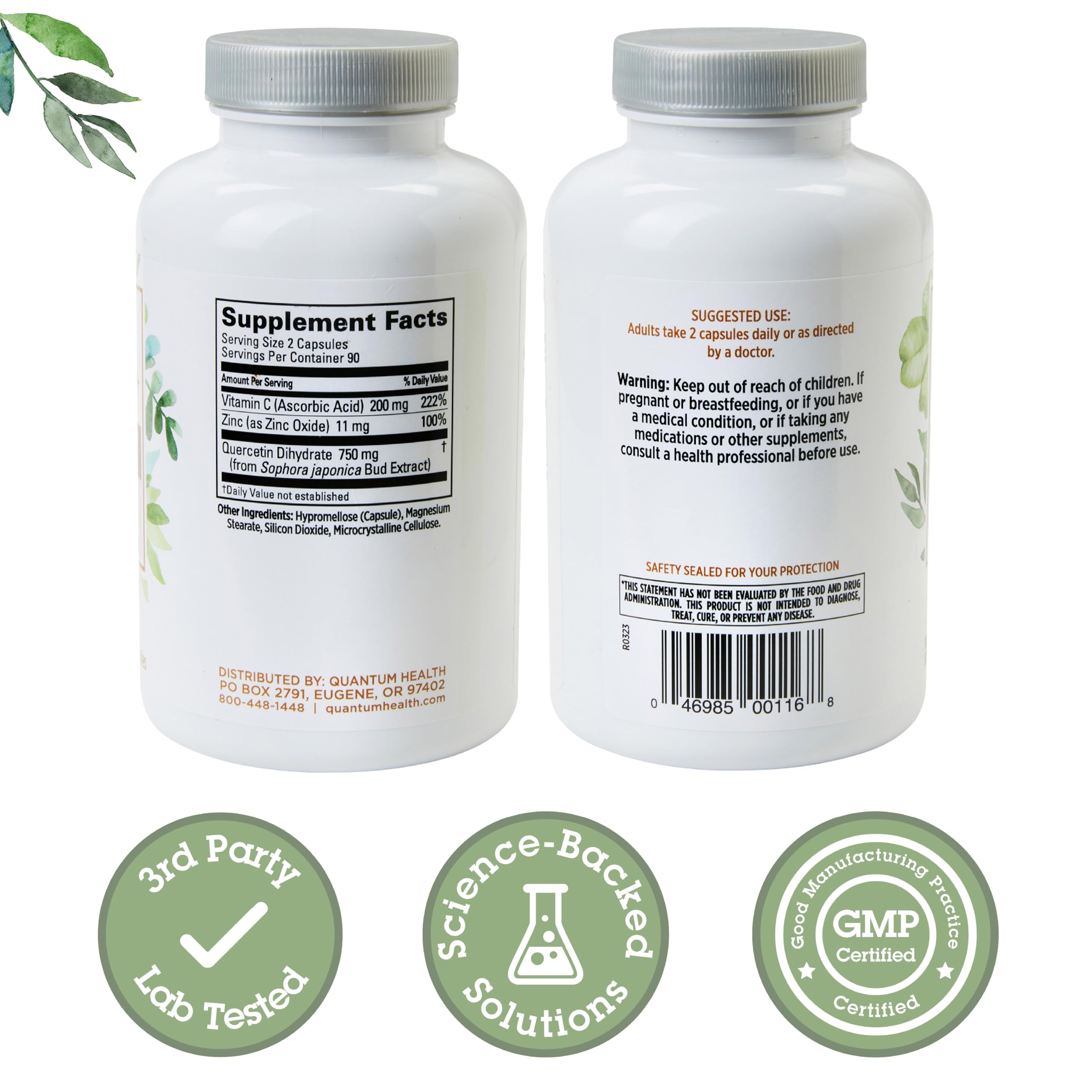 Quantum Quercétine 750 mg : capsules faciles à avaler pour le quotidien.