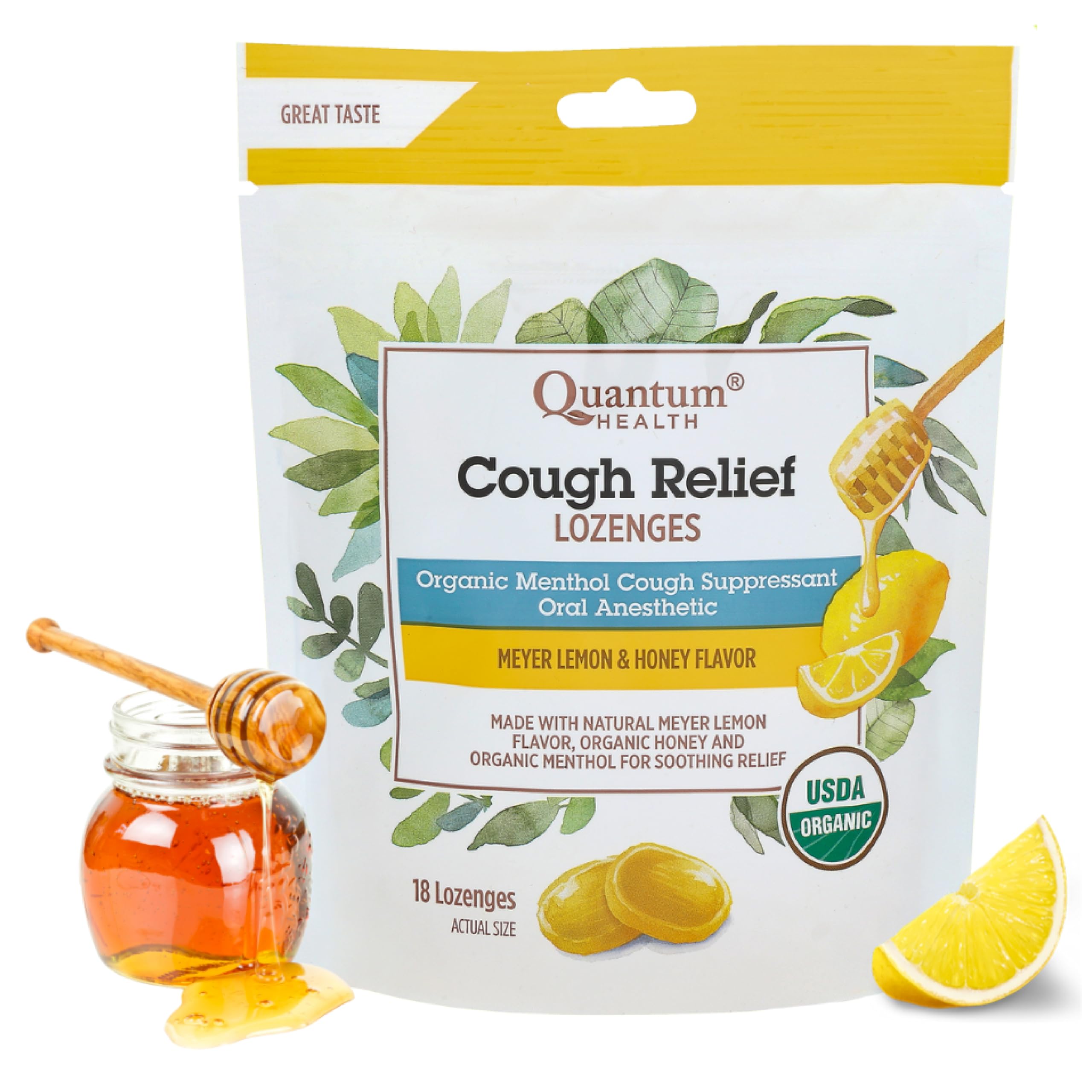 Quantum pastilles toux en boîte, pratique à emporter.