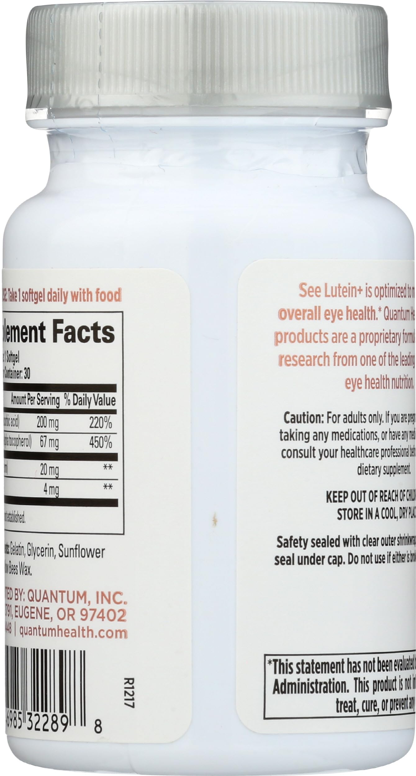 Quantum See Lutein+ - capsule unique prête à avaler.