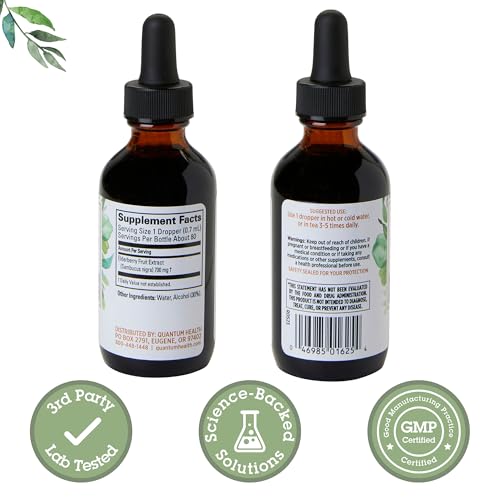 Quantum Sureau Noir Extrait Liquide – compte-gouttes assurant une dose précise.