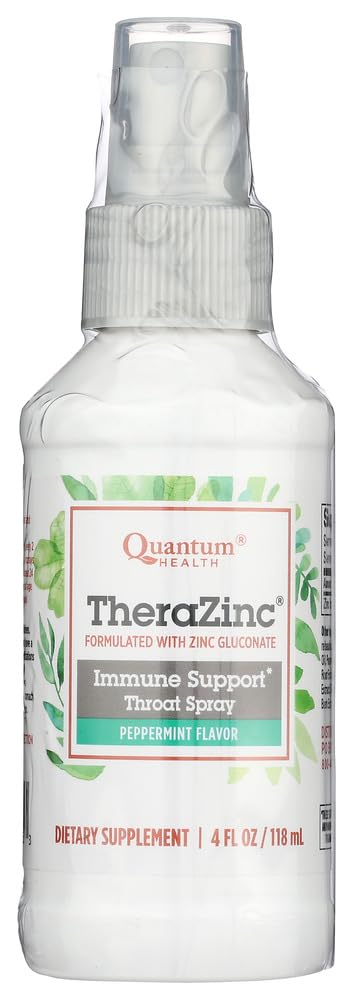 Quantum Thera Zinc Spray Gorge Menthe – rafraîchit la gorge lors des pulvérisations.