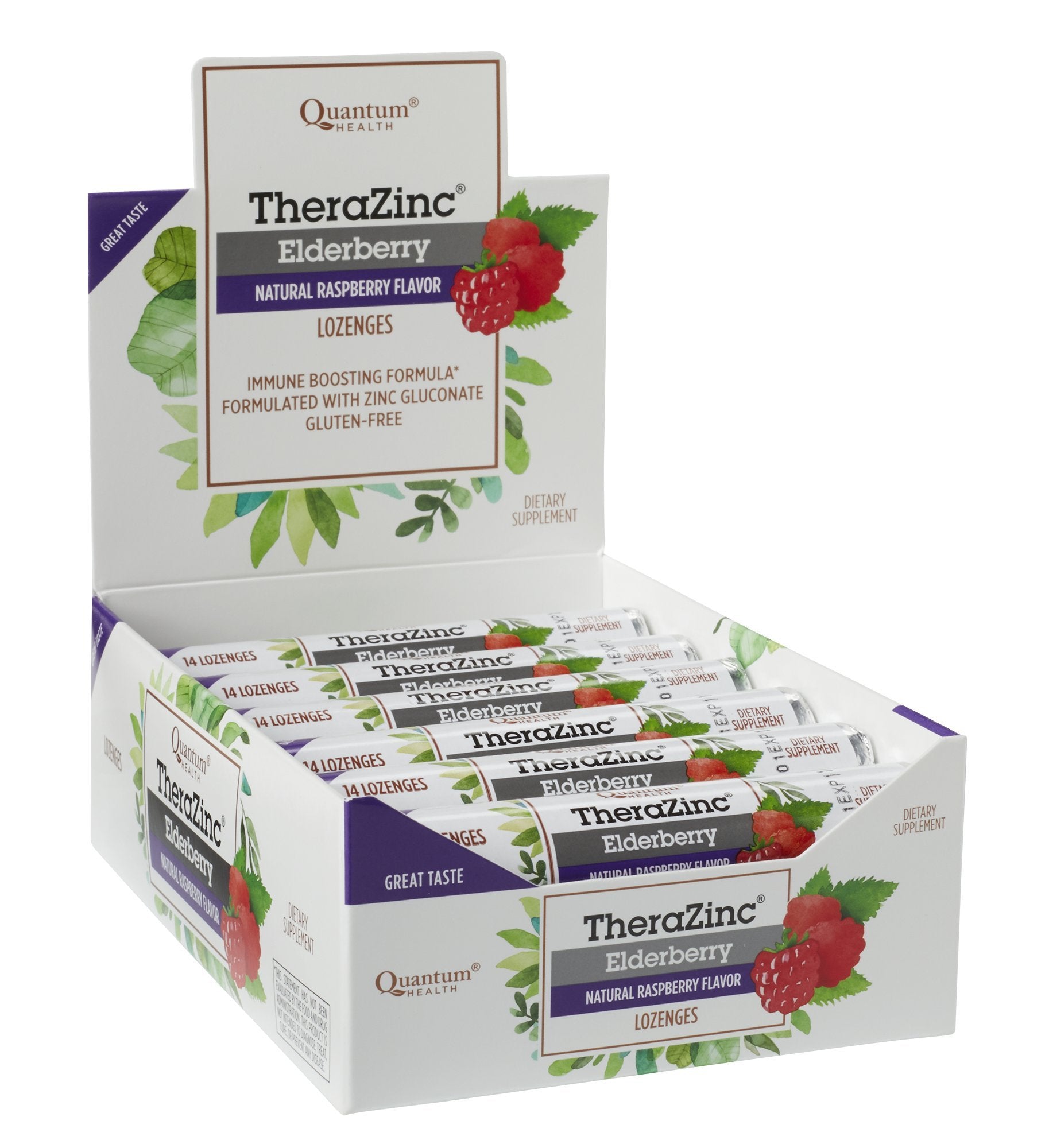 Quantum TheraZinc pastilles au sureau-framboise utilisation quotidienne facile et sans arrière-goût.