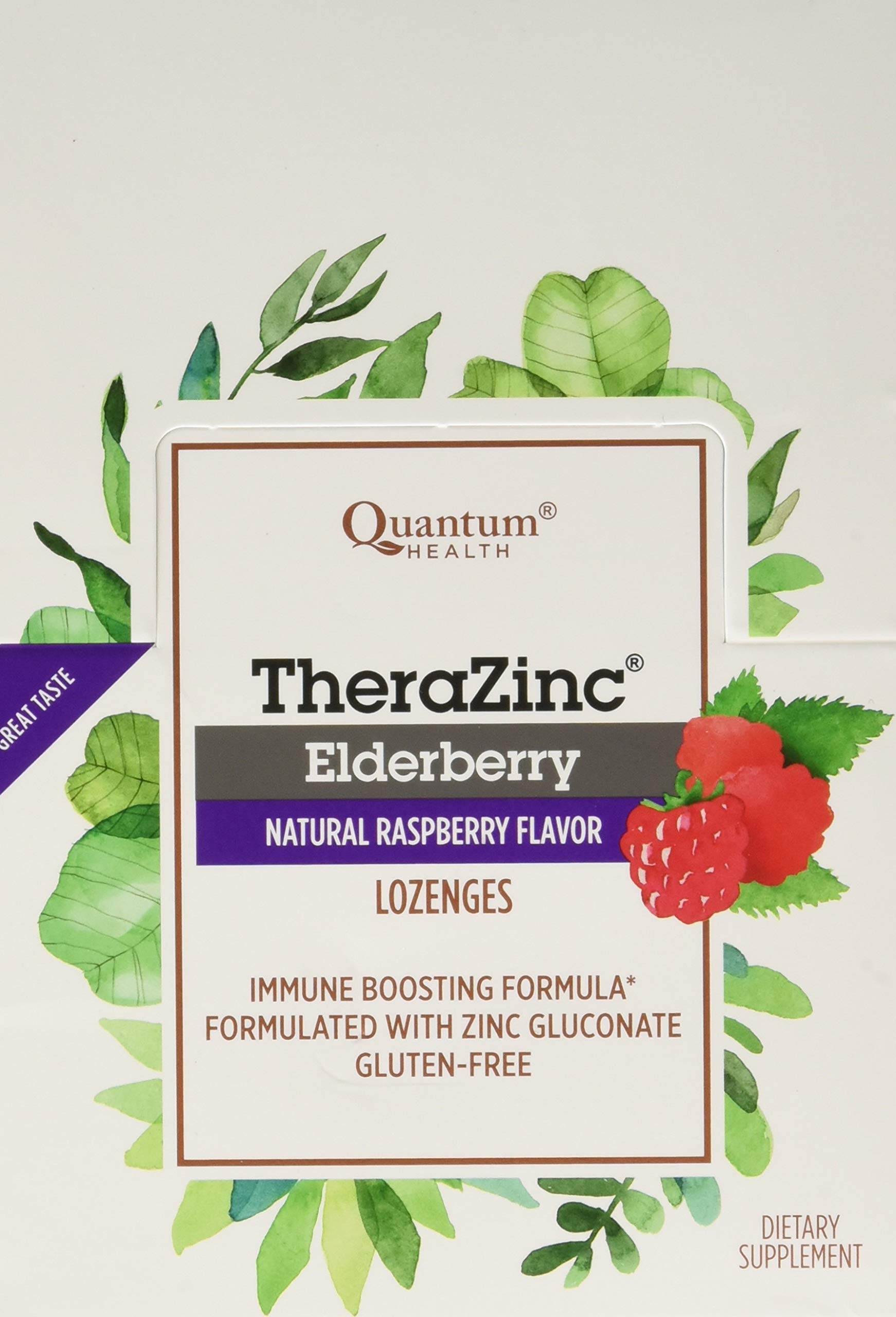 Quantum Zinc Elderberry Pastilles arôme framboise, saveur naturelle idéale pour une pause gourmande.