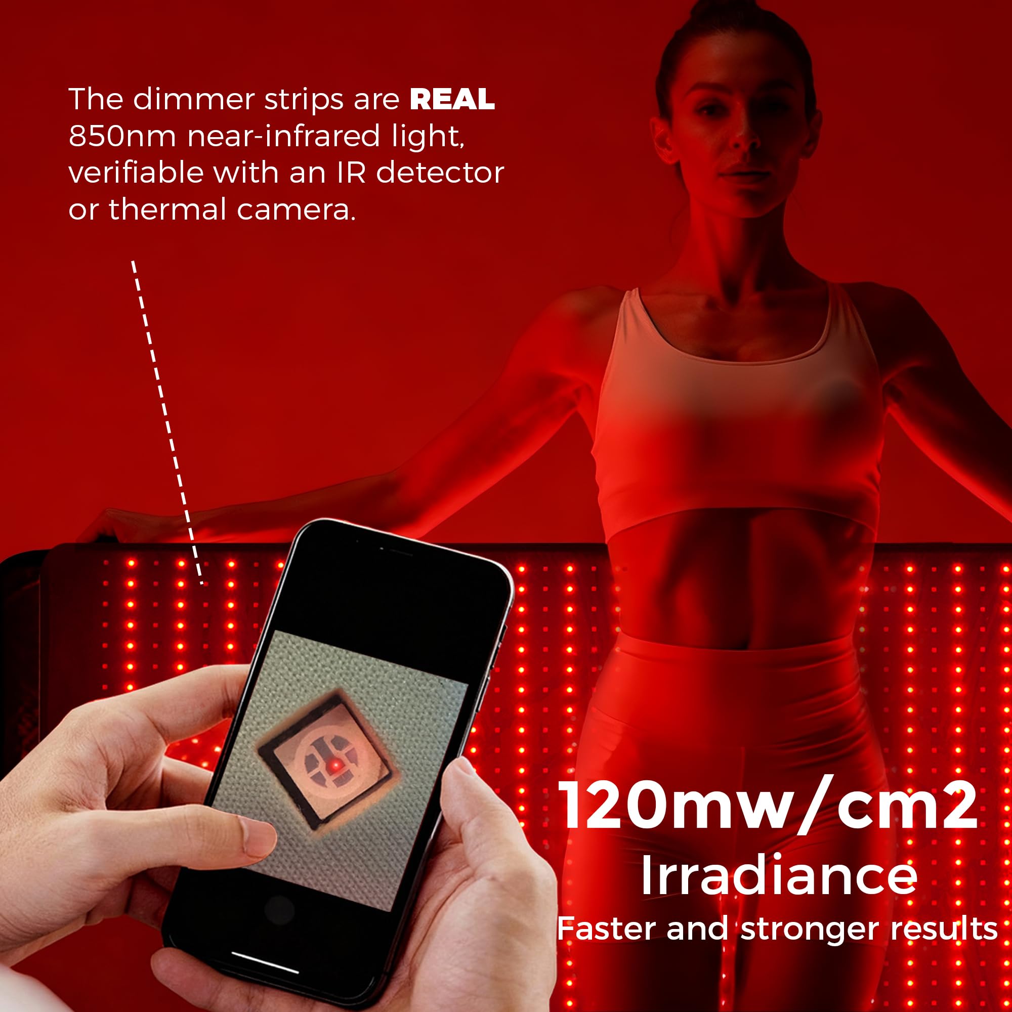 Quasar MD Tapis avec 660 nm et 850 nm pour récupération après l’effort.