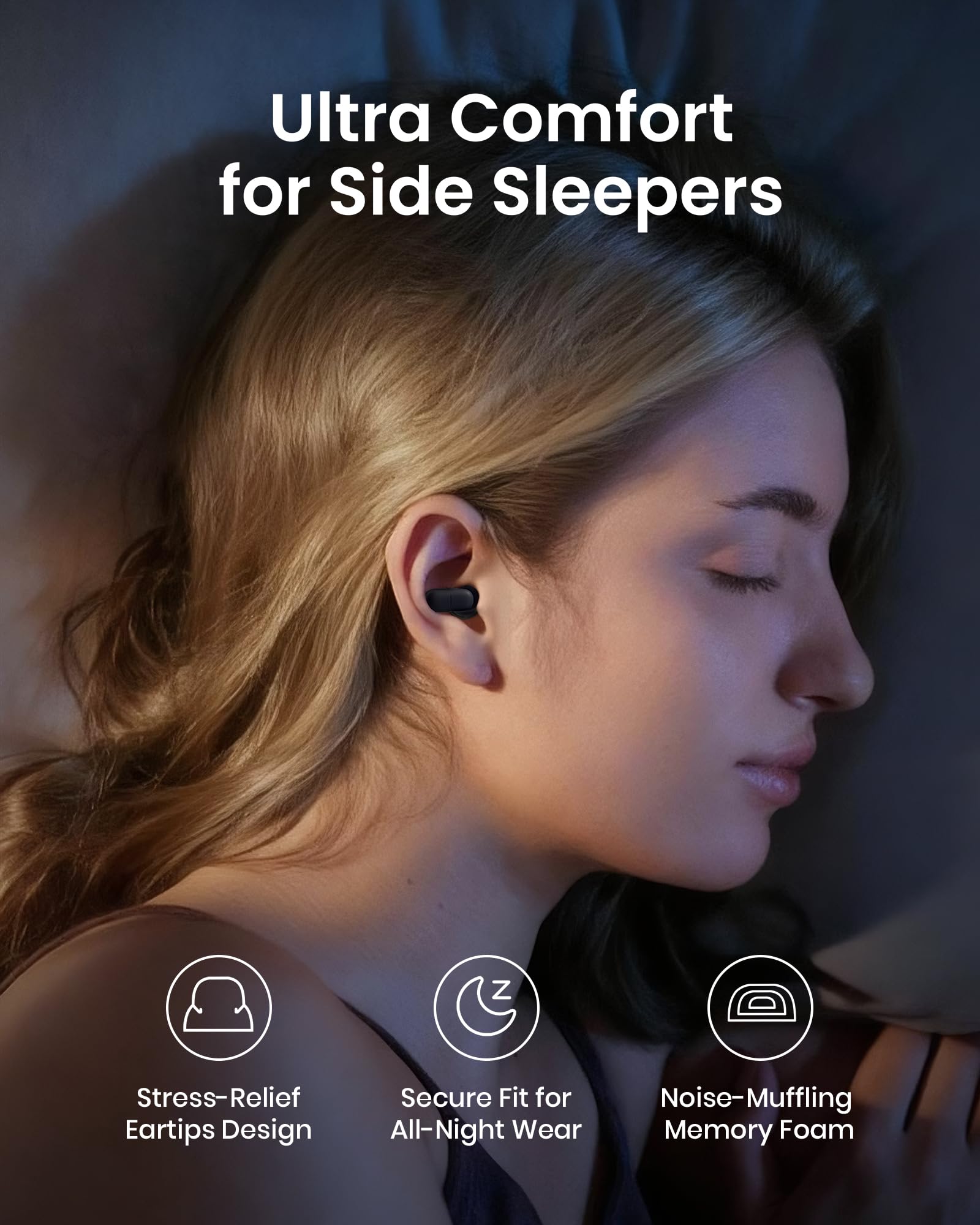 QubitPulse Dream embouts interchangeables 23dB pour calme nocturne.