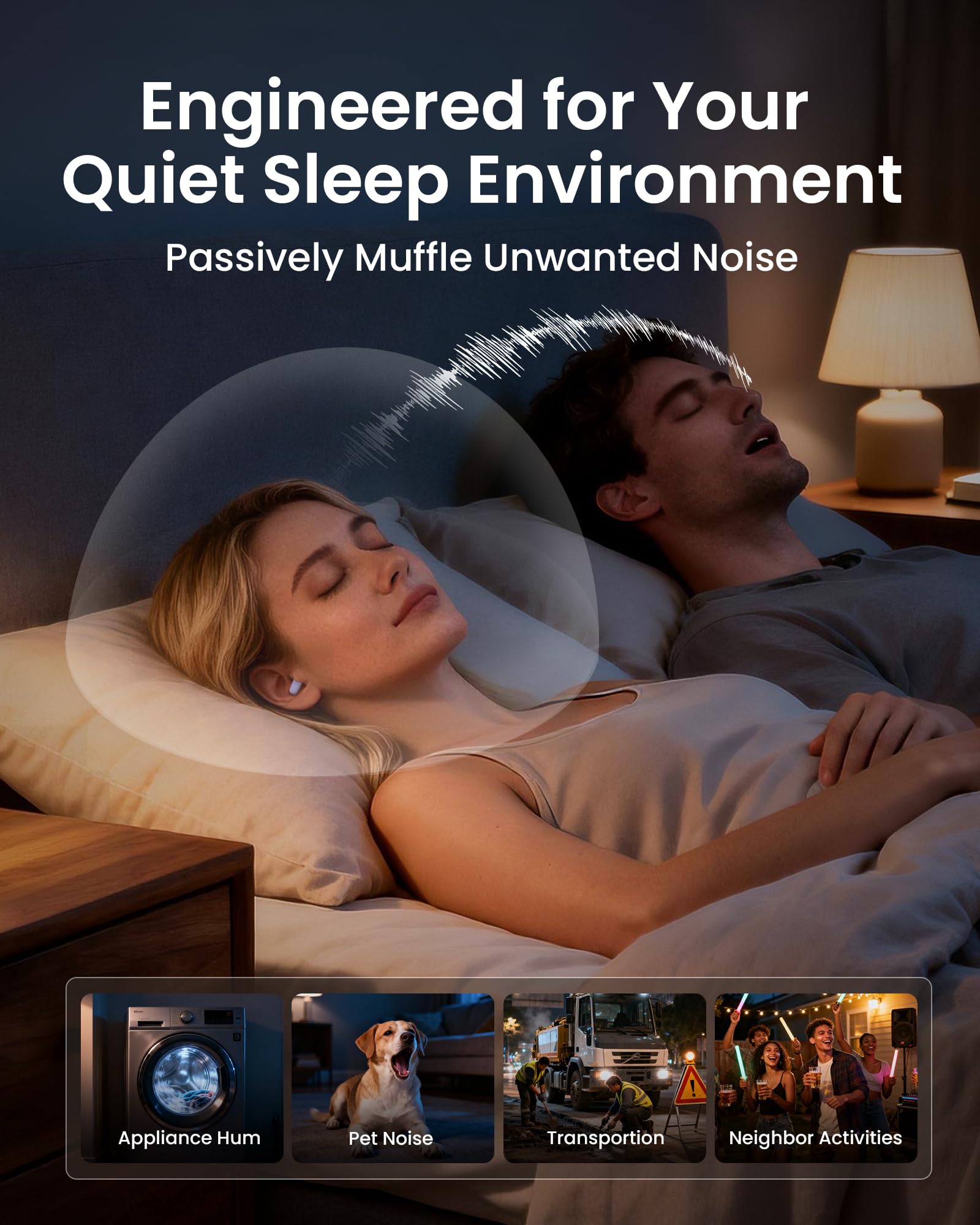QubitPulse Dream fixation sécurisée lorsque posé dans l’oreille.