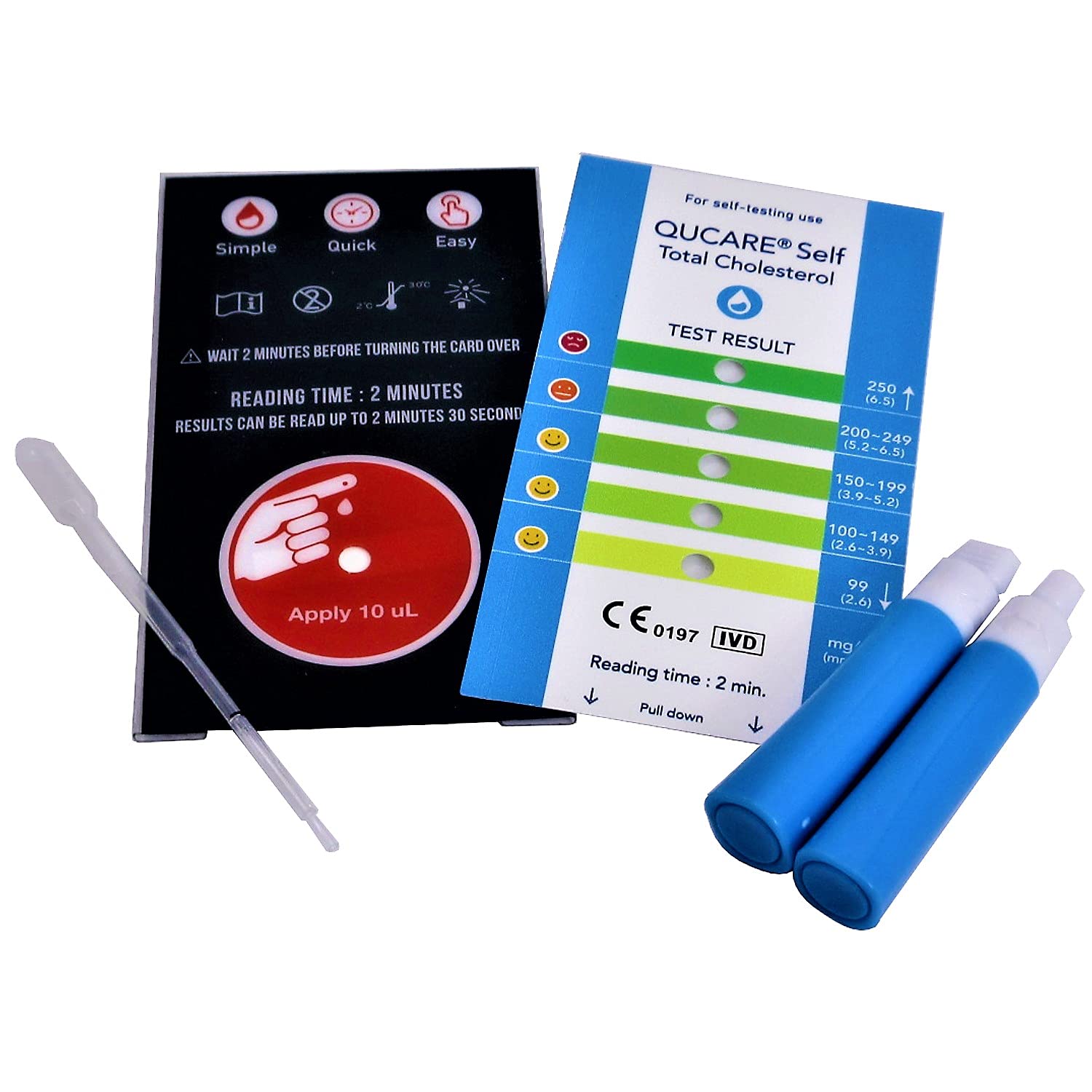 QuCare boîte kit diagnostic, emballage soigné et prêt à l'emploi.