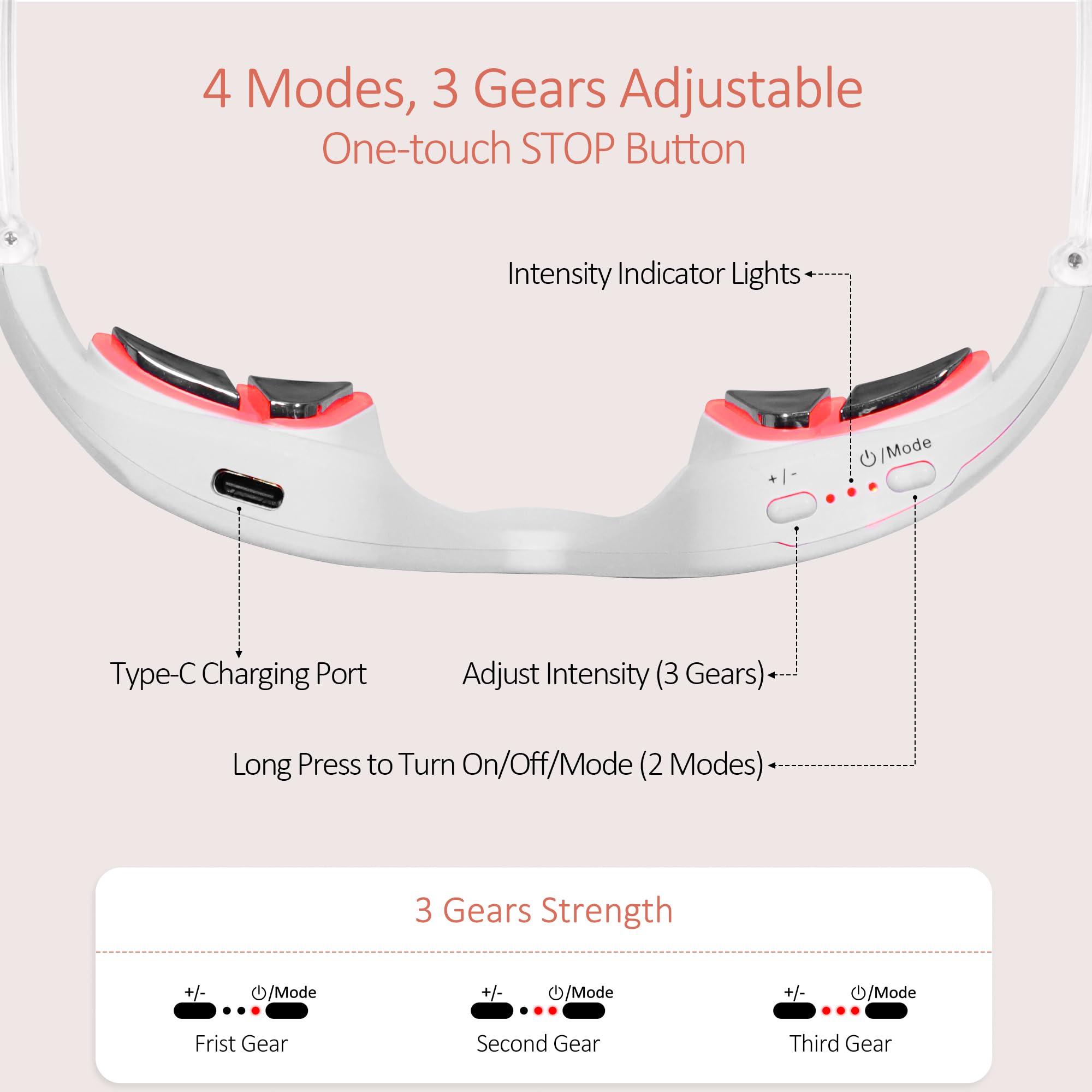 Queleay rechargeable Type-C, utilisation nomade et pratique