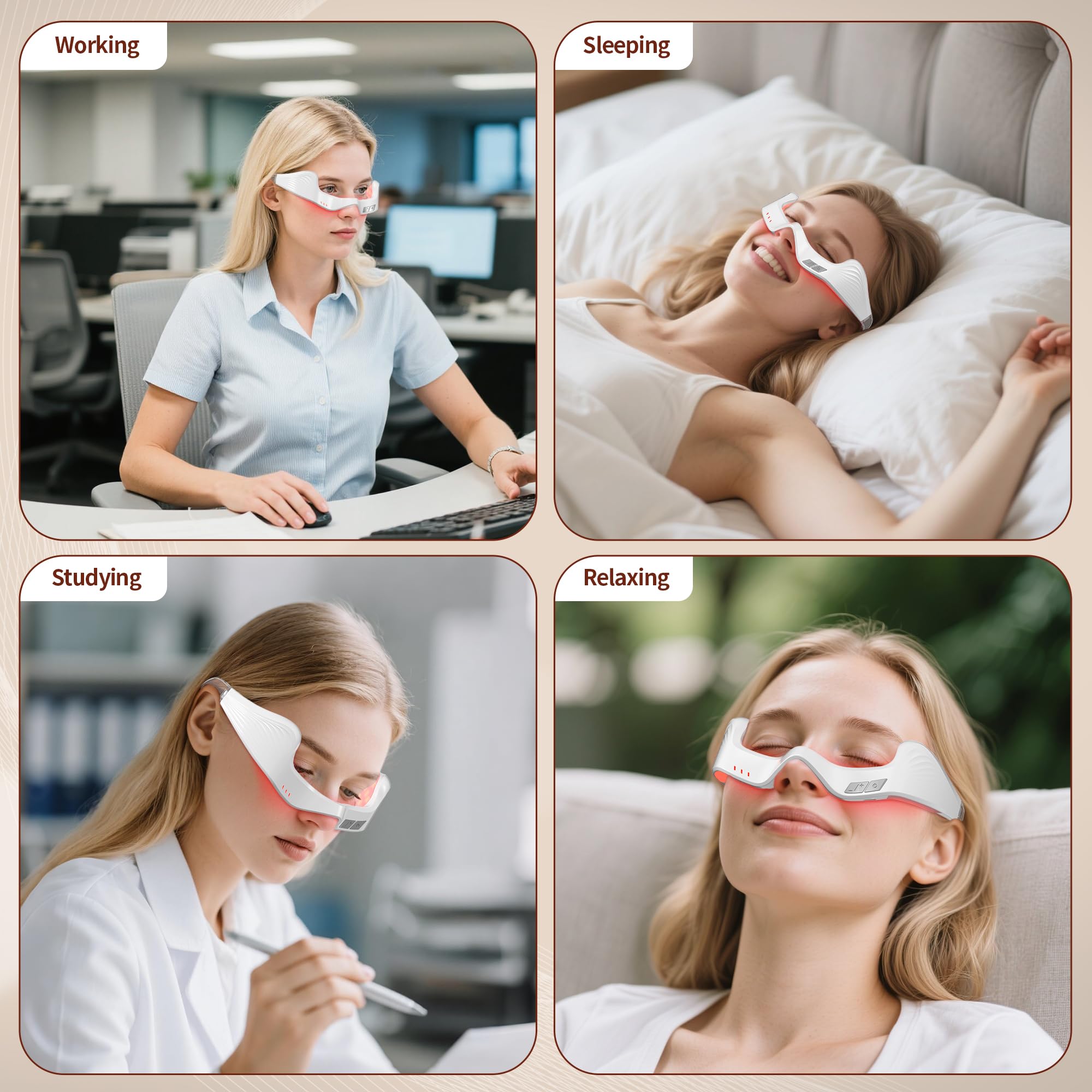 Emballage Queleay incluant lunettes, câble et sangle.