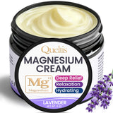 QUELTIS crème magnésium lavande — flacon, absorption rapide pour muscles après l'effort.