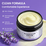 QUELTIS crème magnésium lavande — application facile, massage relaxant, aide potentielle à la détente musculaire.