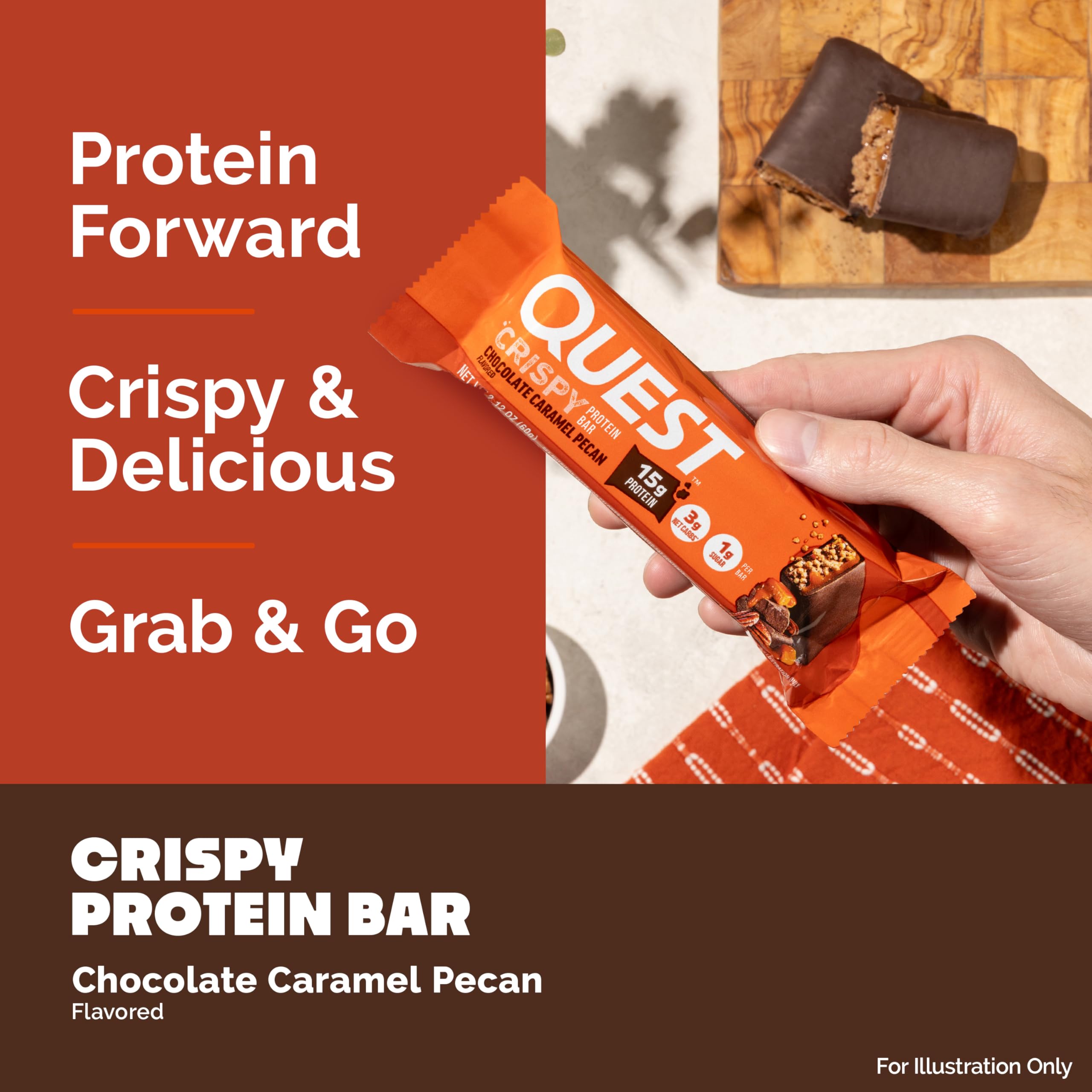 Barre Quest sans gluten, adaptée à divers régimes.
