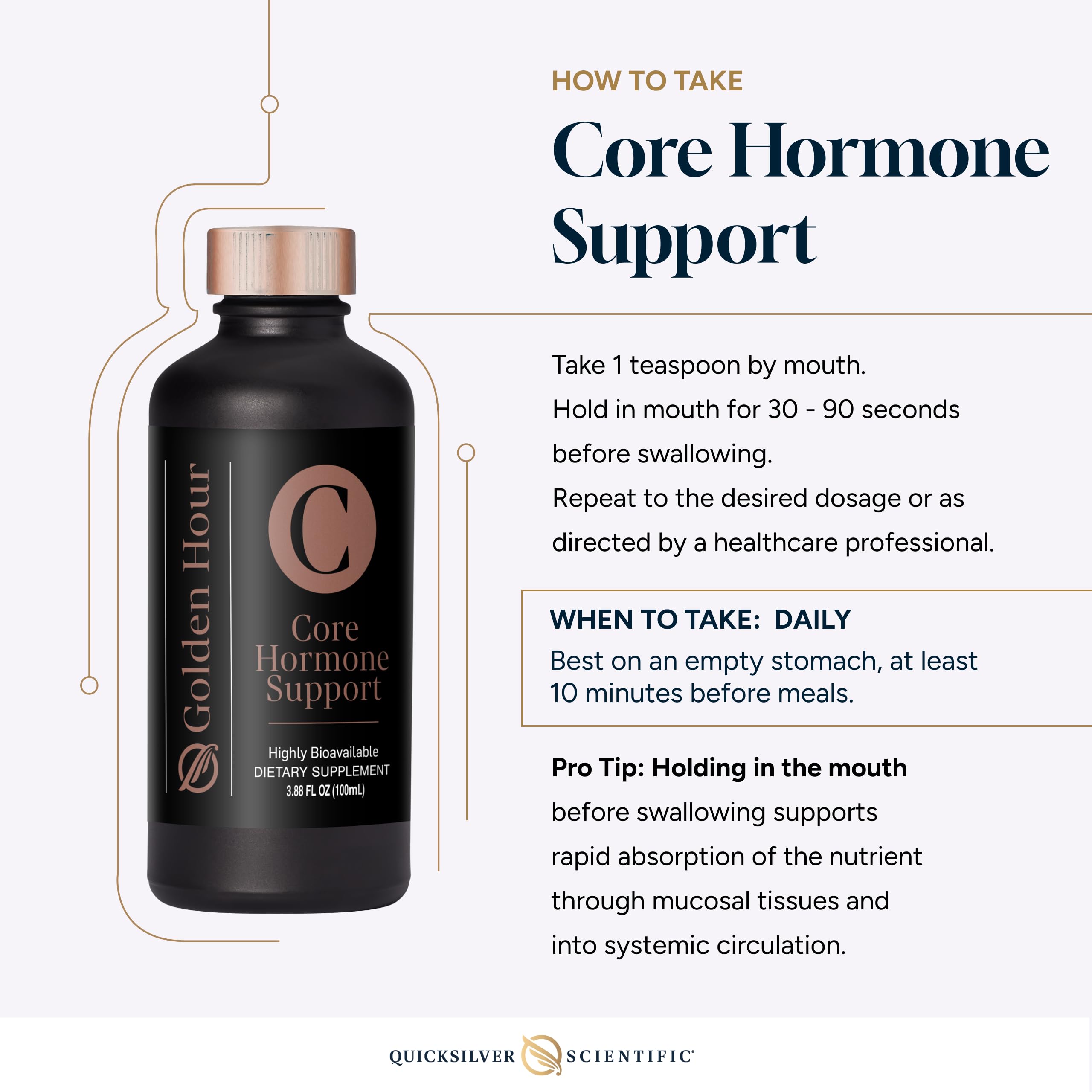 Quicksilver Scientific Core Hormone Support - utilisation quotidienne facilitée et énergie potentielle